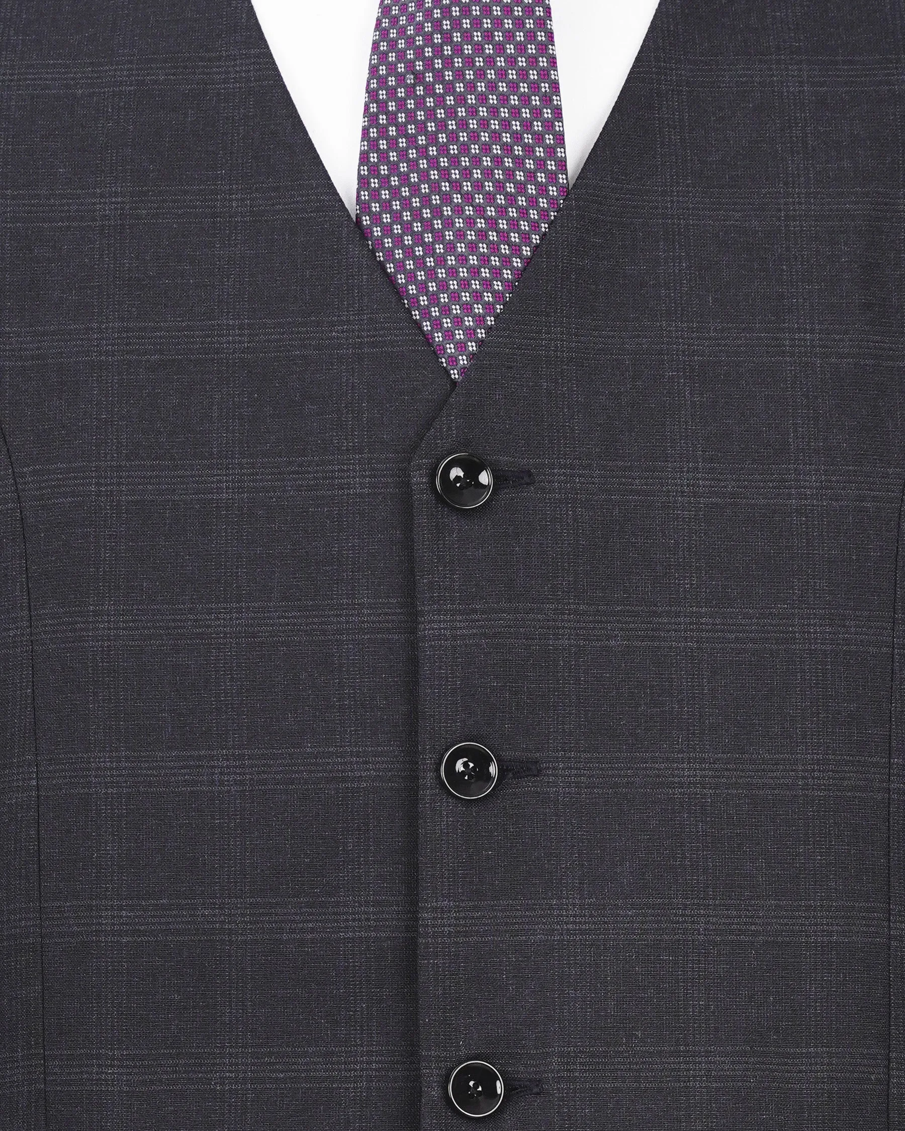 Tuatara Gray Plaid Waistcoat sold by French Crown product image thumbnail 5