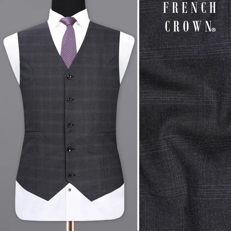 Tuatara Gray Plaid Waistcoat sold by French Crown