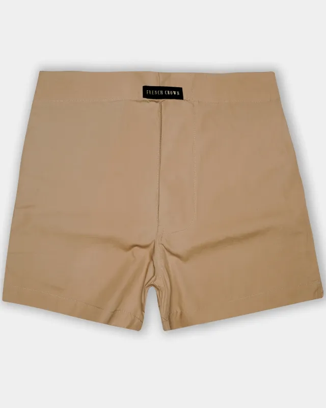 Fawn Brown Plain Solid Poplin Premium Cotton Boxer sold by French Crown