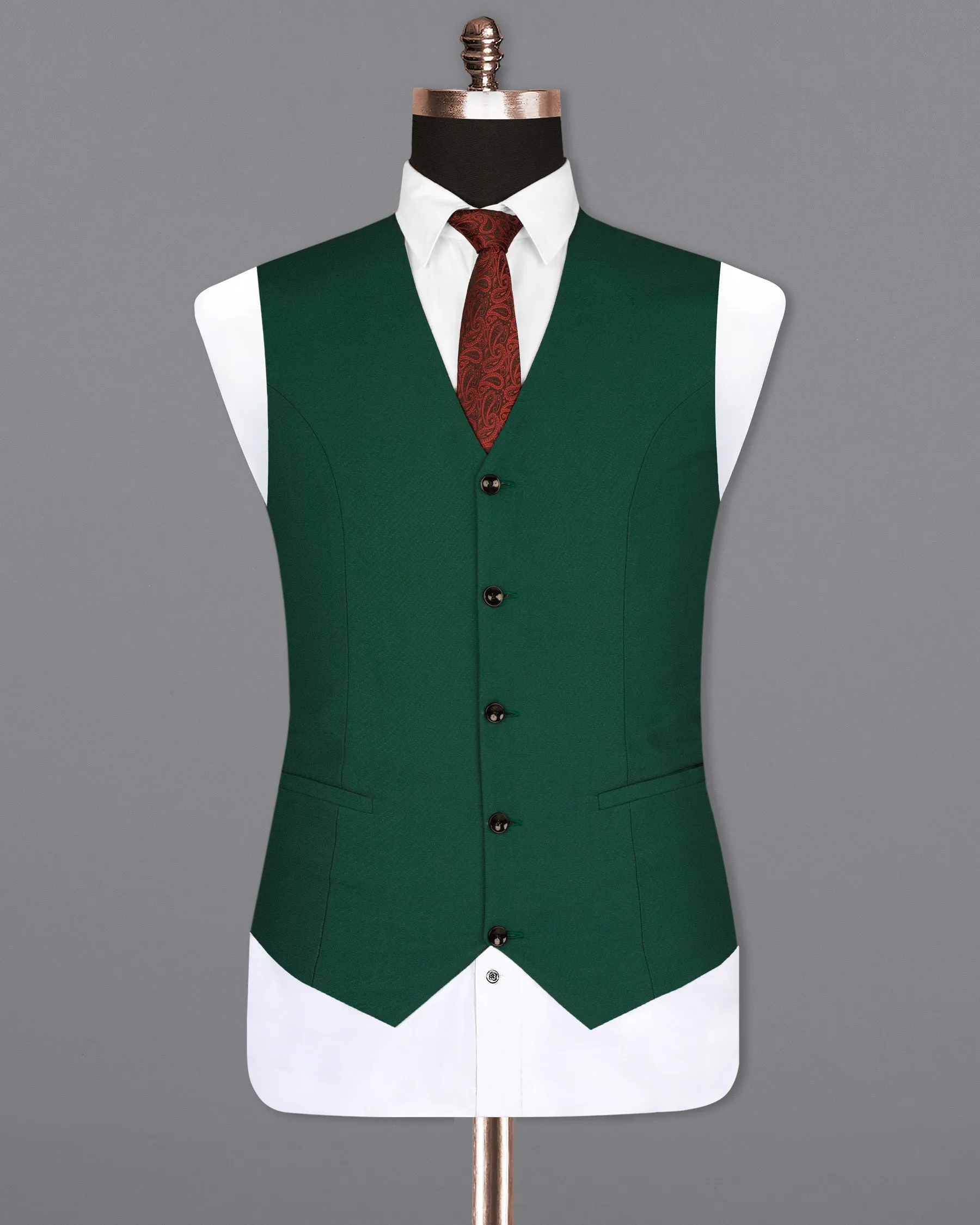 Aqua Deep Green Wool Rich Waistcoat sold by French Crown product image thumbnail 2