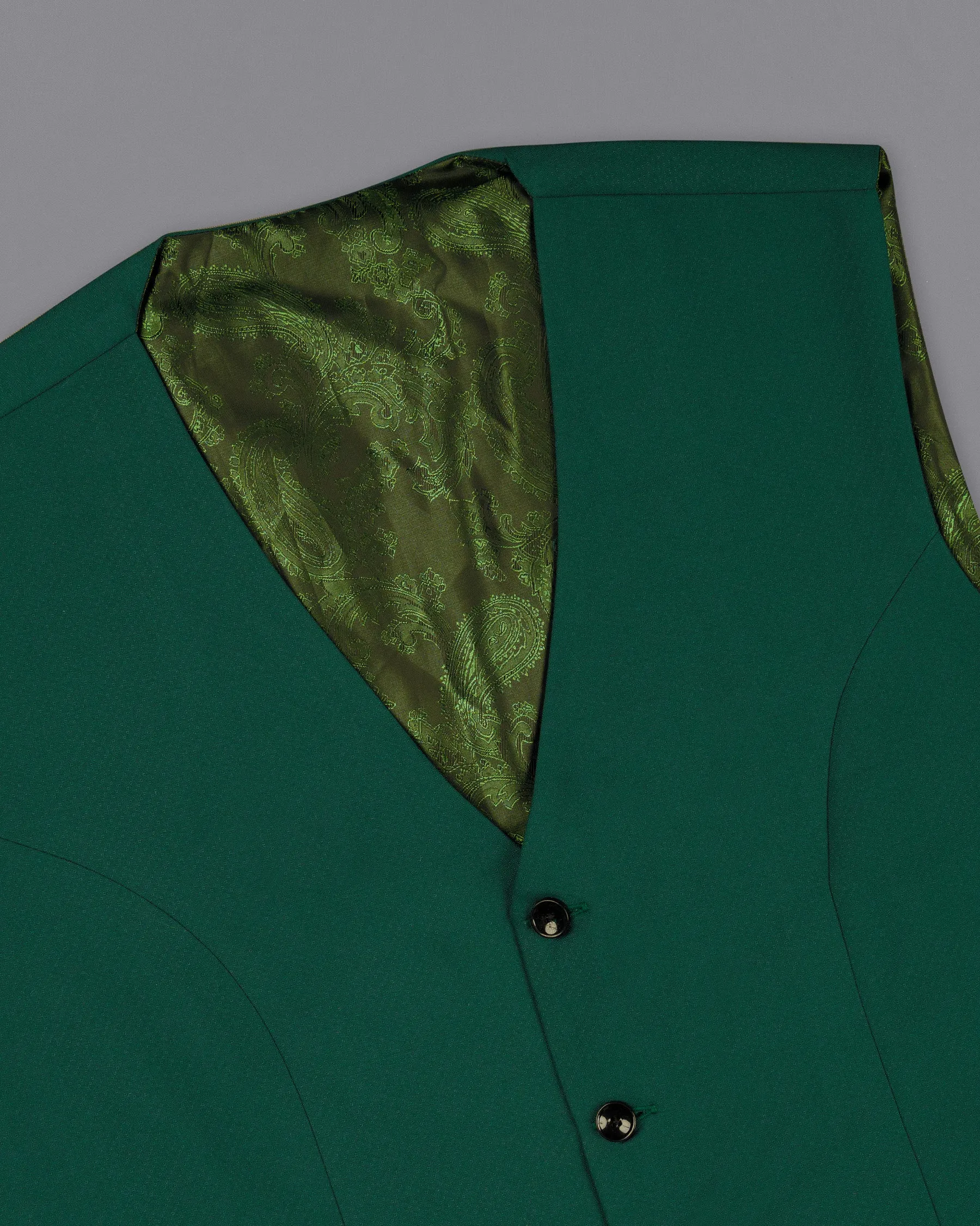 Aqua Deep Green Wool Rich Waistcoat sold by French Crown product image thumbnail 4