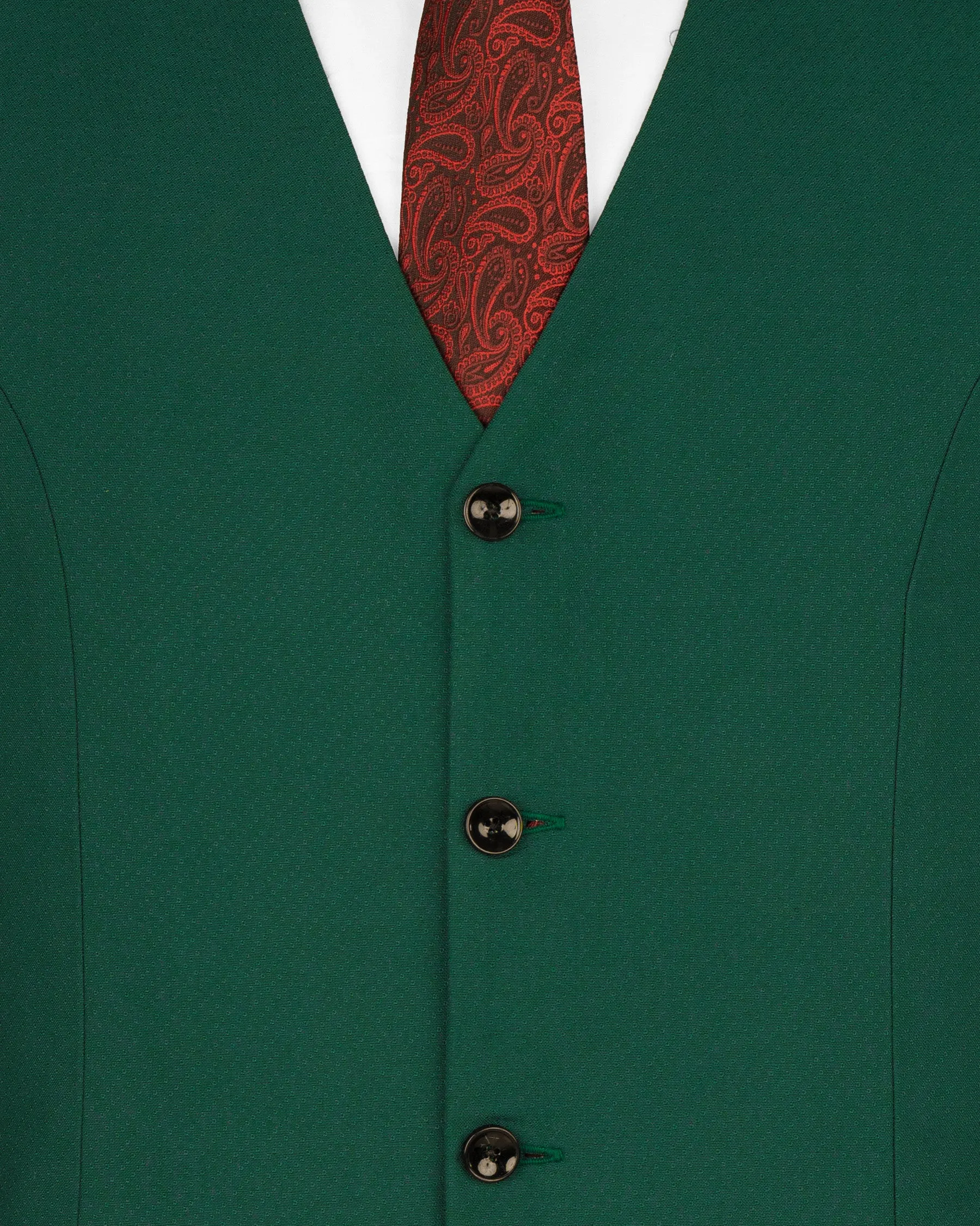 Aqua Deep Green Wool Rich Waistcoat sold by French Crown product image thumbnail 5