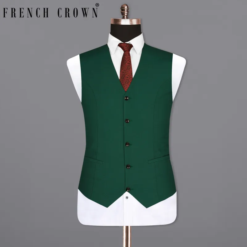 Aqua Deep Green Wool Rich Waistcoat sold by French Crown