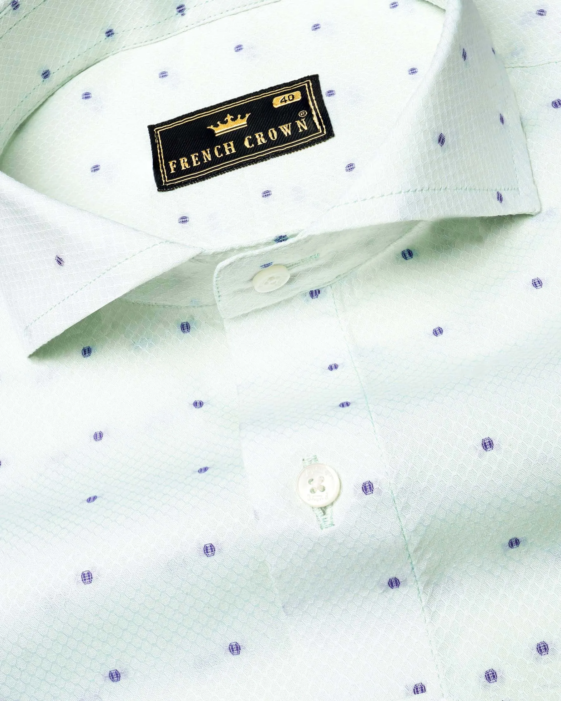 Harp Green Dobby Textured Premium Giza Cotton Shirt sold by French Crown