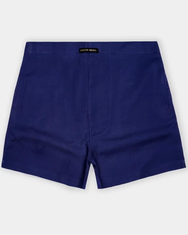 Bunting Blue Solid Oxford Premium Cotton Boxer sold by French Crown