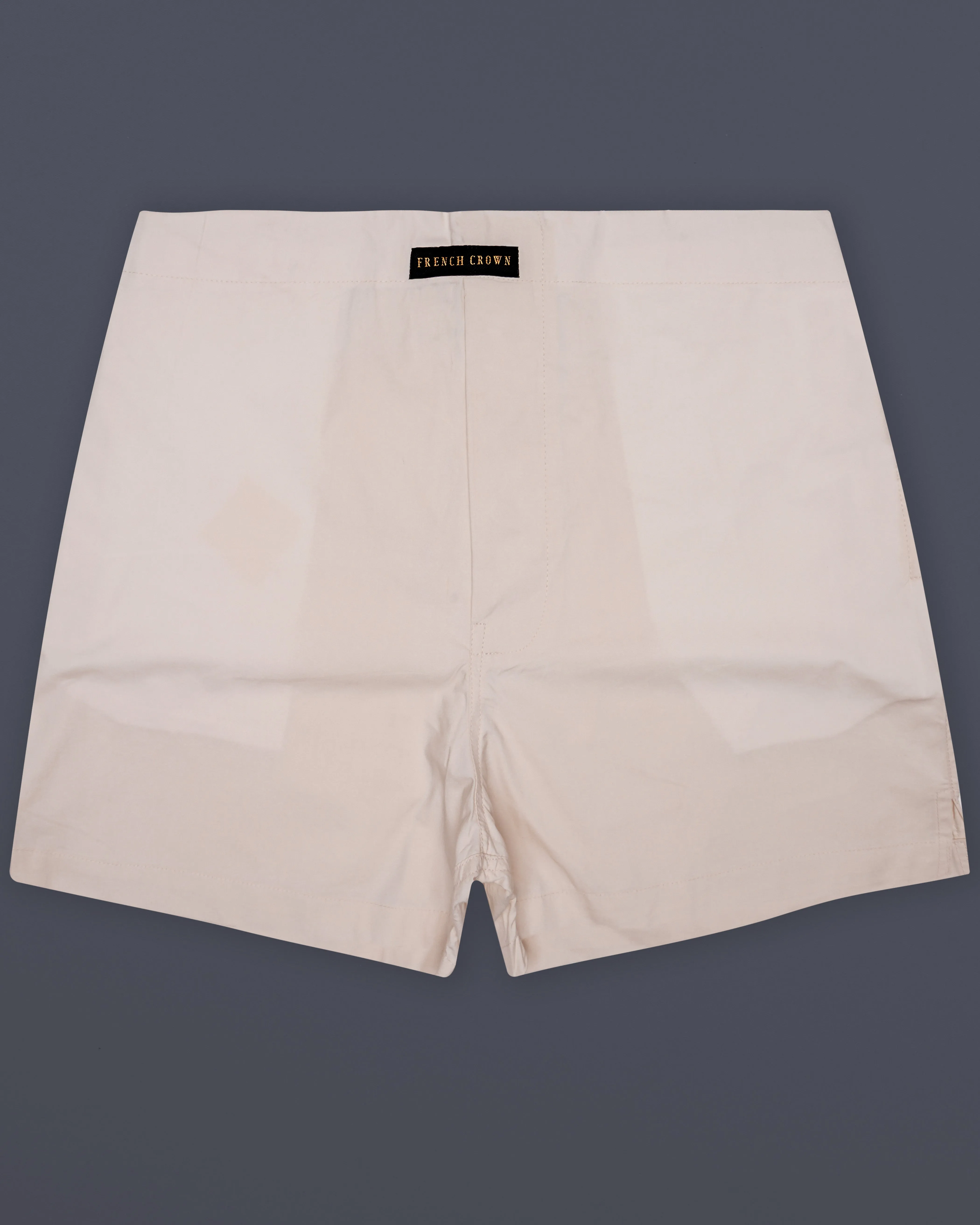 Pebble-Sisal Cream Solid Poplin Premium Cotton Boxer sold by French Crown