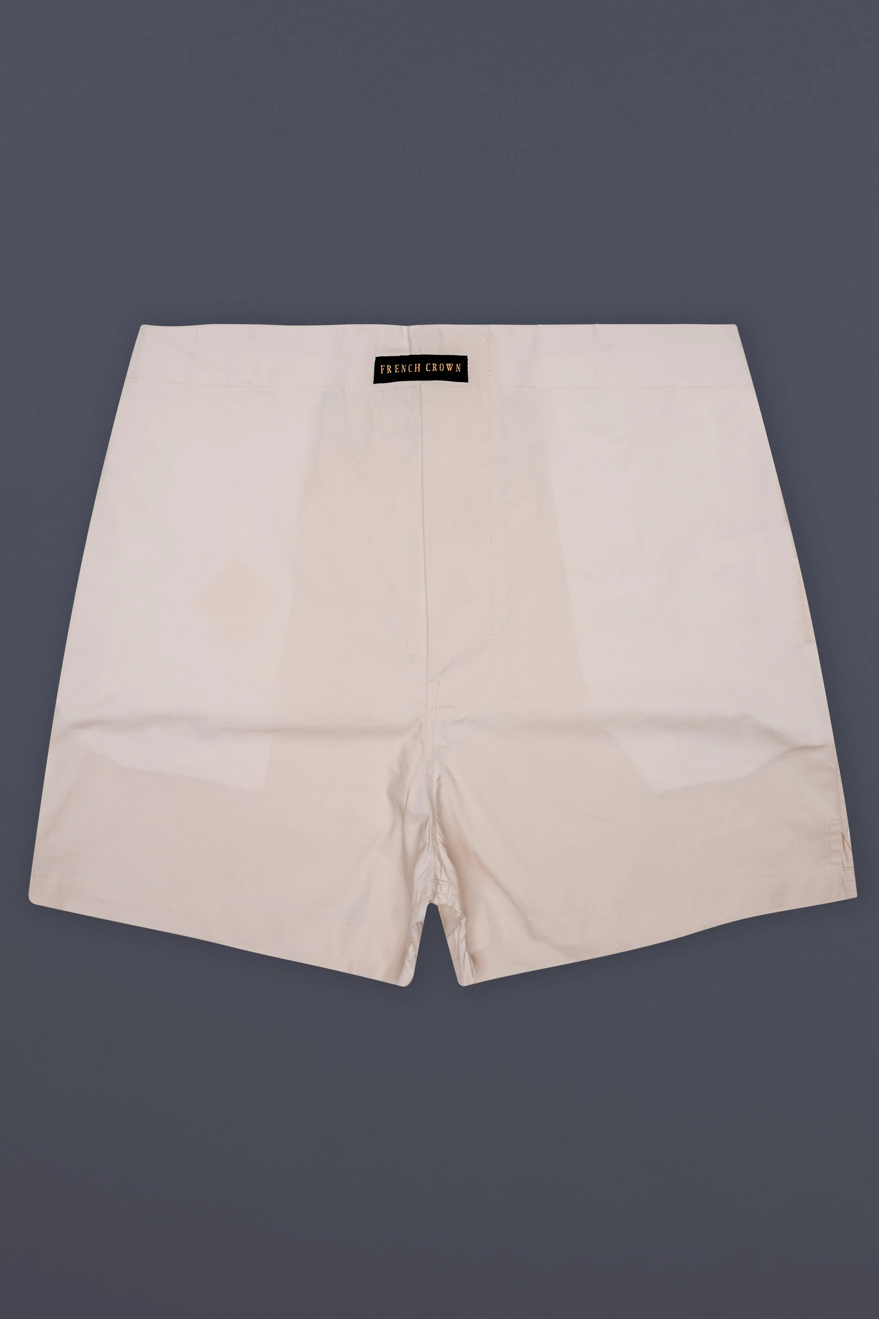 Pebble-Sisal Cream Solid Poplin Premium Cotton Boxer sold by French Crown product image thumbnail 2