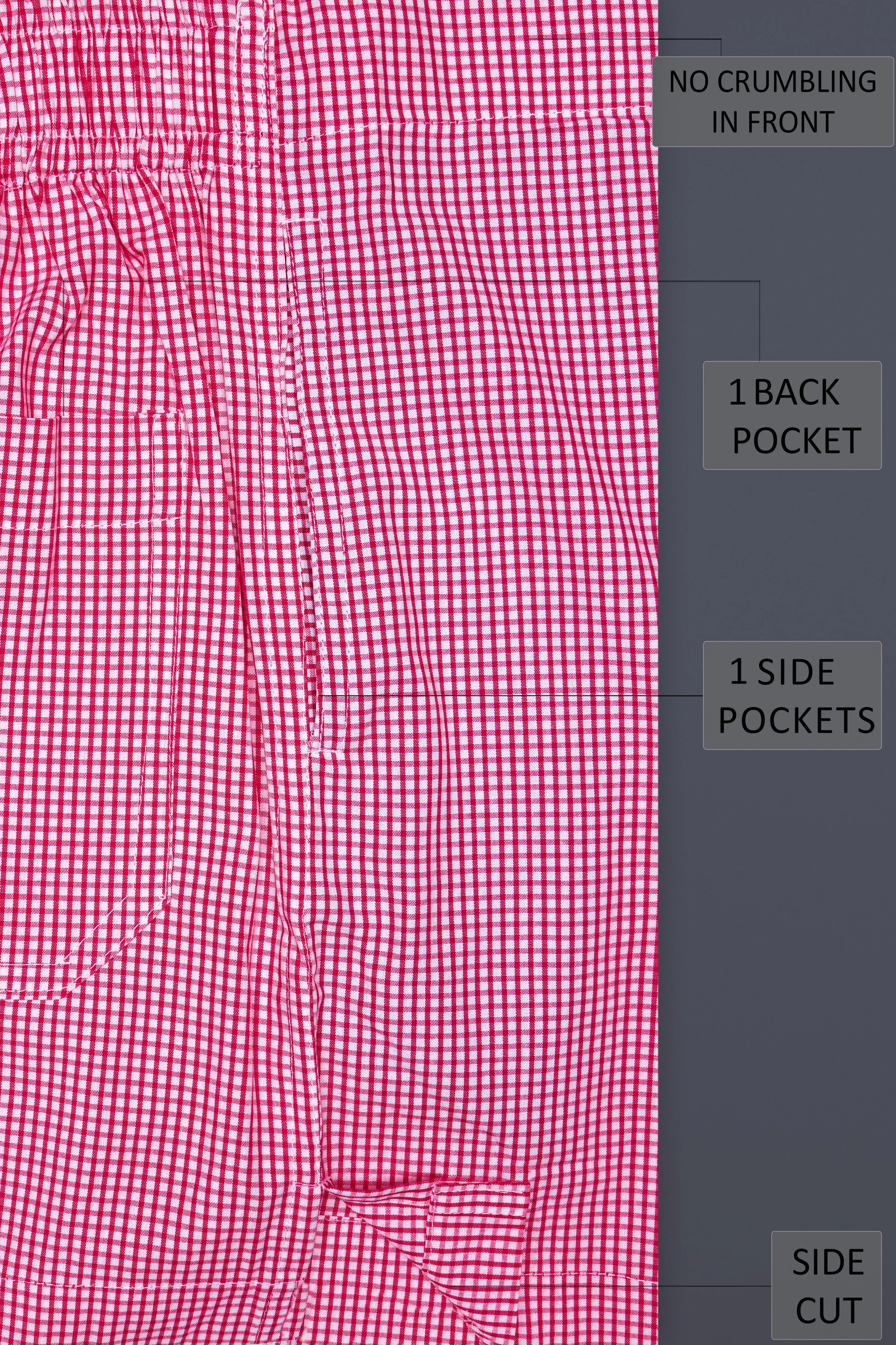 Rosy Grid-Thulian Pink Plaid Poplin Premium Cotton Boxer sold by French Crown product image thumbnail 5