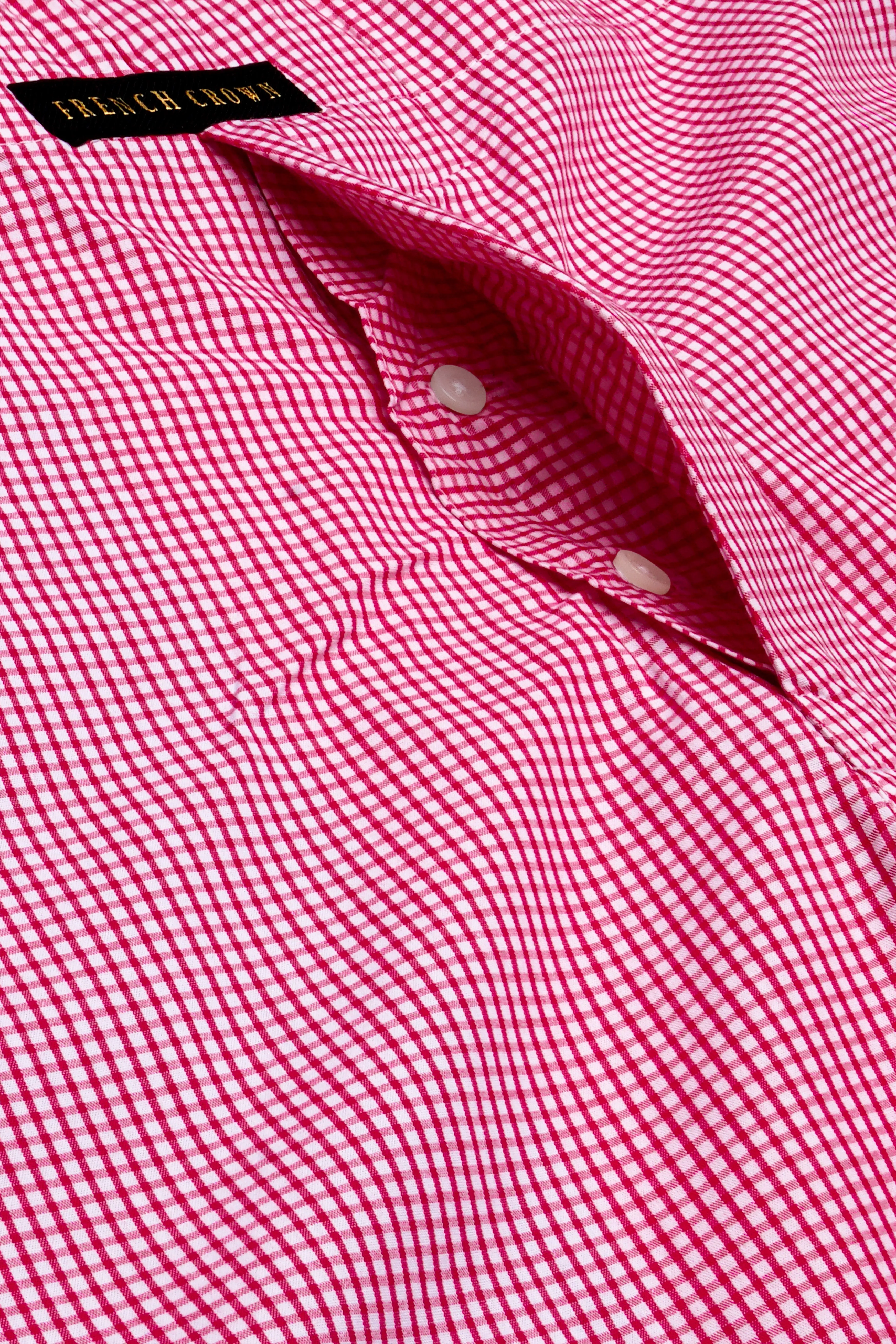 Rosy Grid-Thulian Pink Plaid Poplin Premium Cotton Boxer sold by French Crown product image thumbnail 4