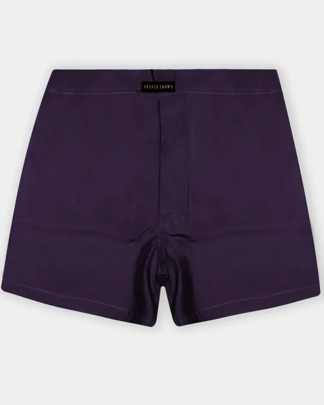 Mulberry-Blackcurrant Purple Solid Premium Cotton Boxer sold by French Crown
