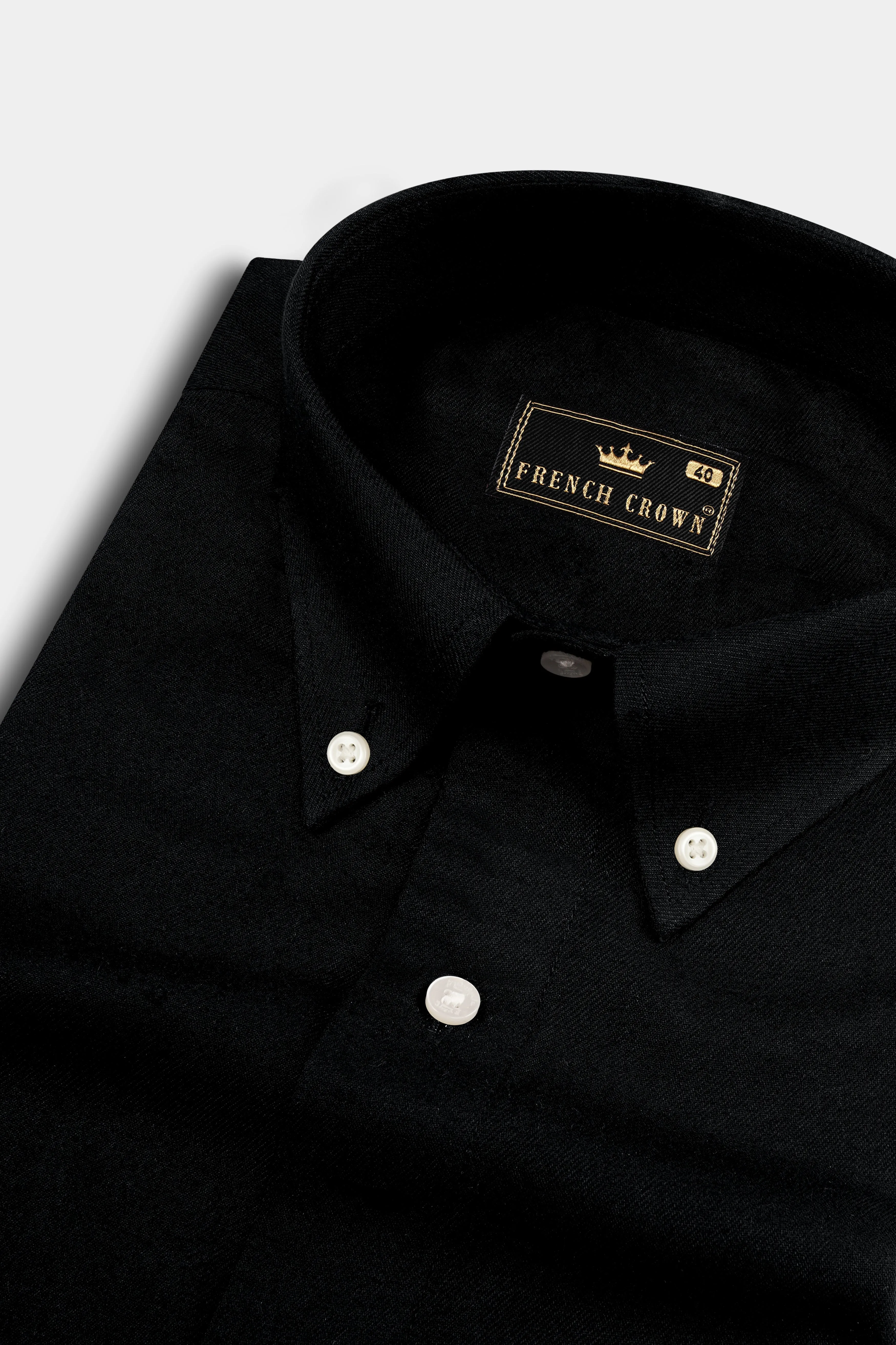 Ebony Black Premium Cotton Shirt sold by French Crown
