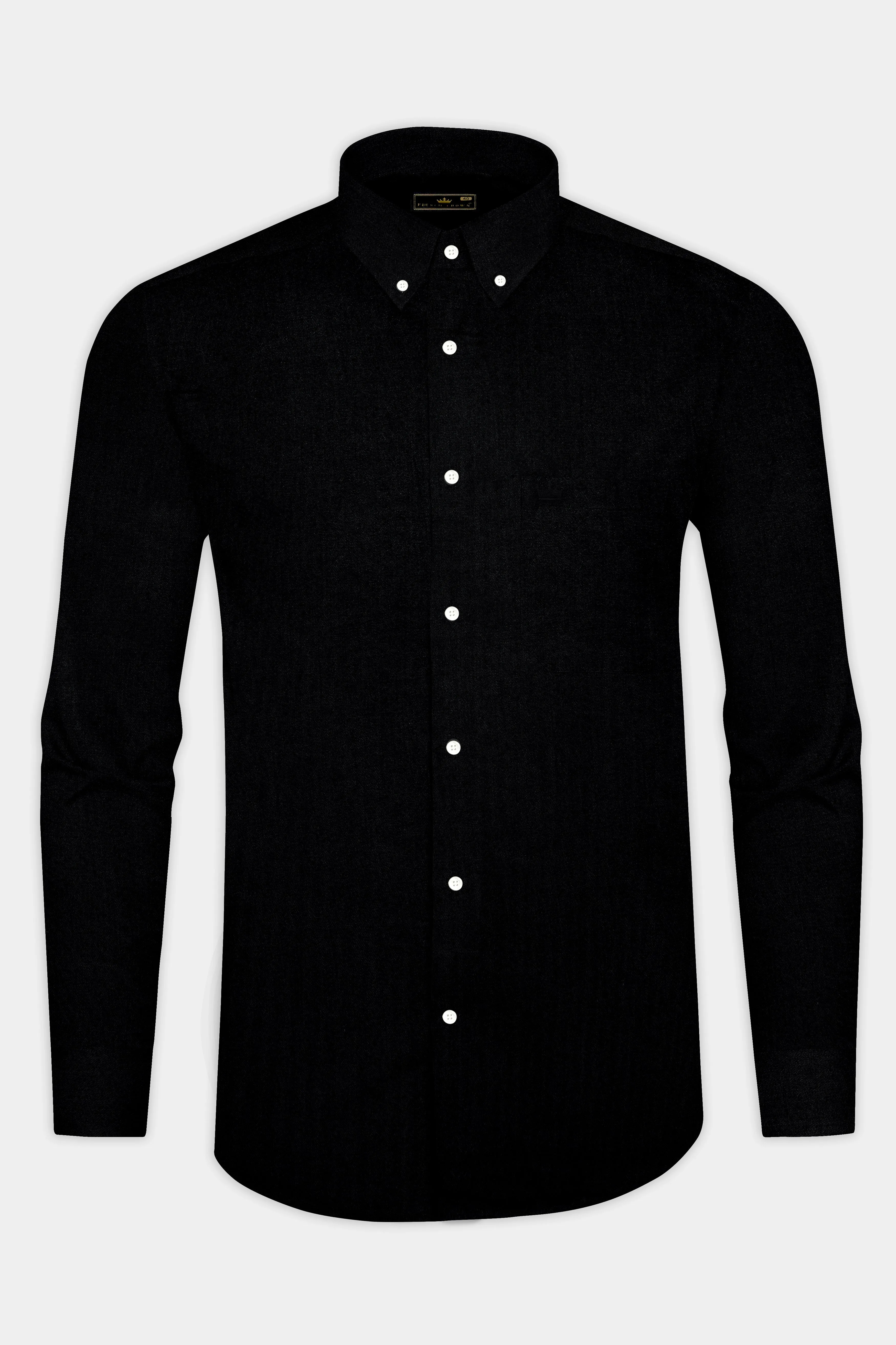 Ebony Black Premium Cotton Shirt sold by French Crown product image thumbnail 4