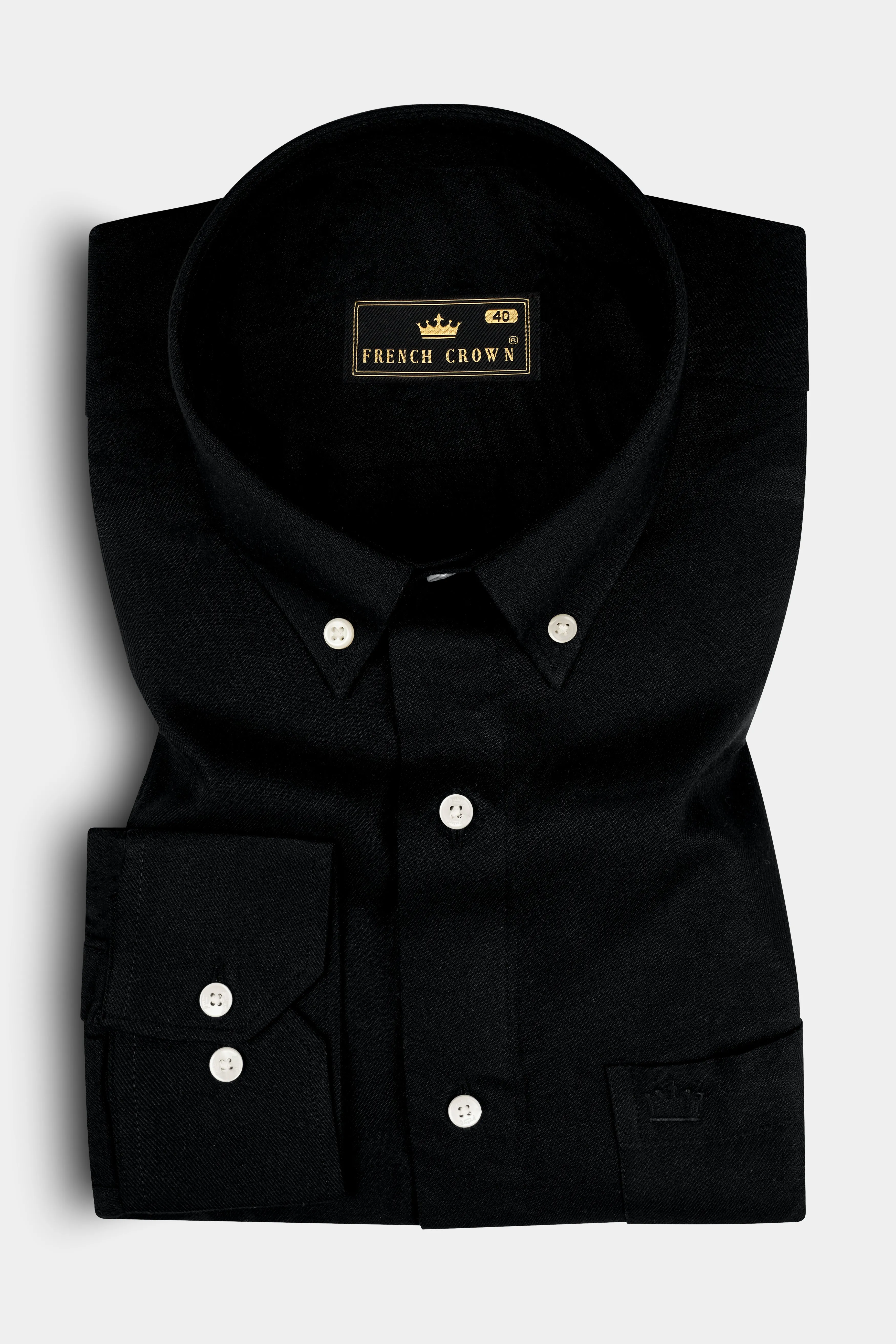 Ebony Black Premium Cotton Shirt sold by French Crown product image thumbnail 3
