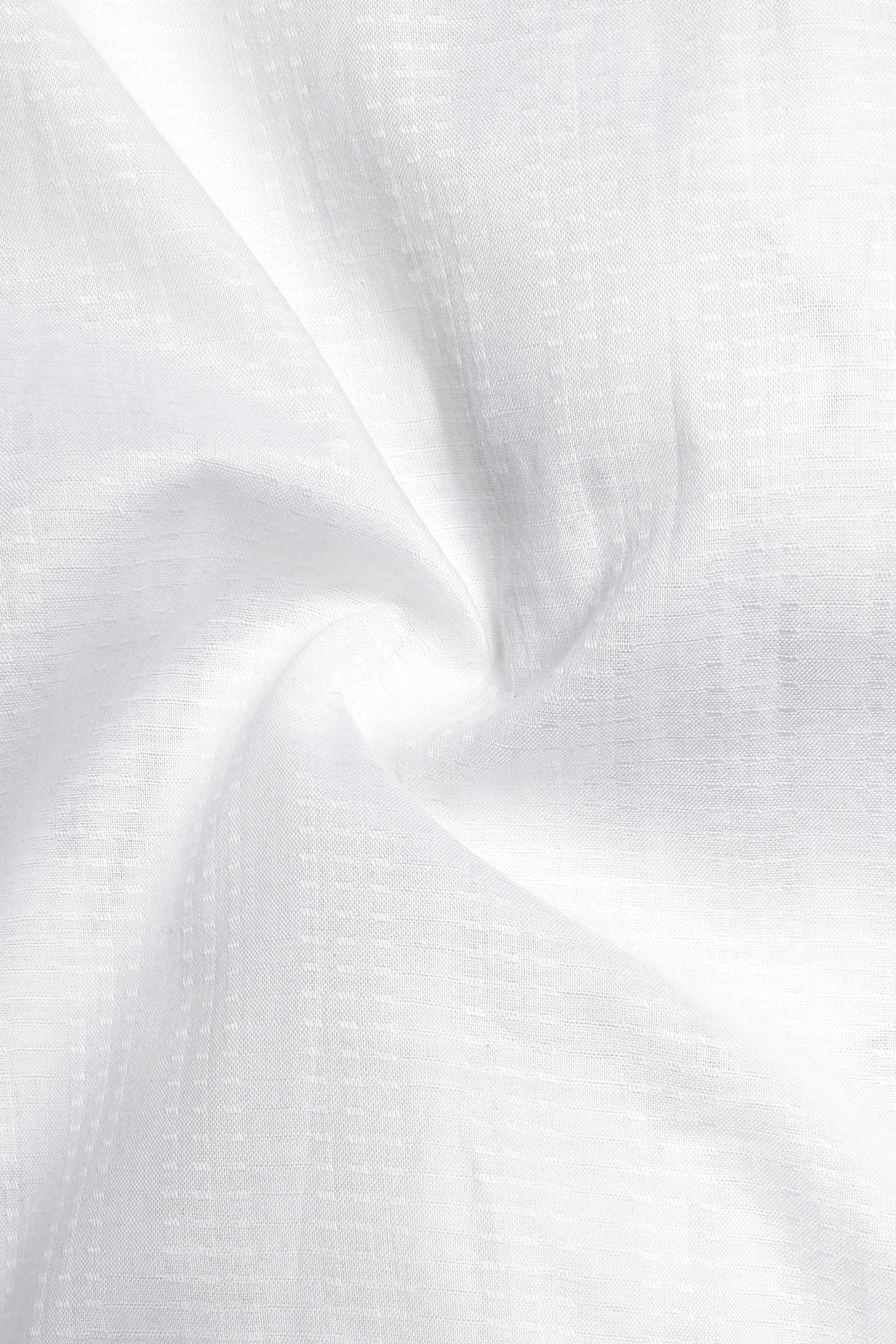 Albique-Bright White Jacquard Textured Premium Cotton Dress Shirt sold by French Crown product image thumbnail 3