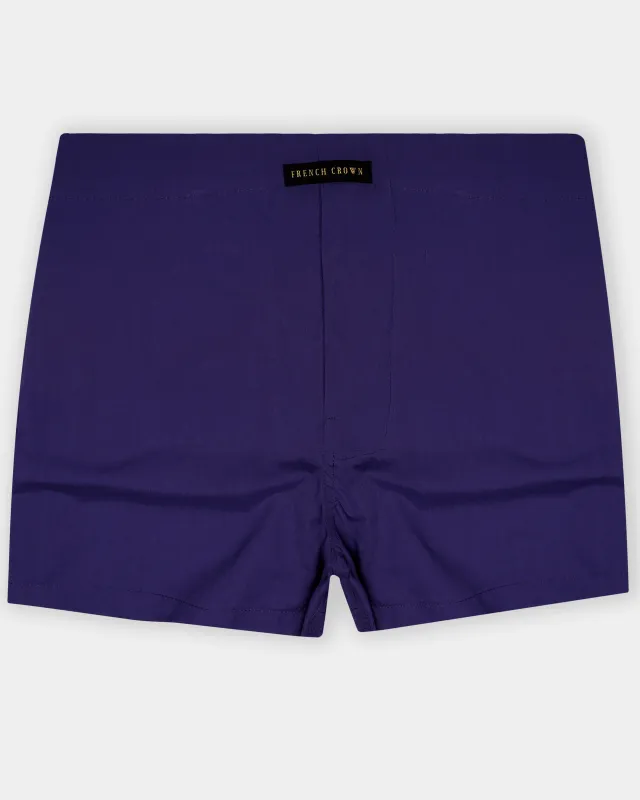 Vortex-Violent Purple Solid Super Soft Poplin Premium Cotton Boxer sold by French Crown