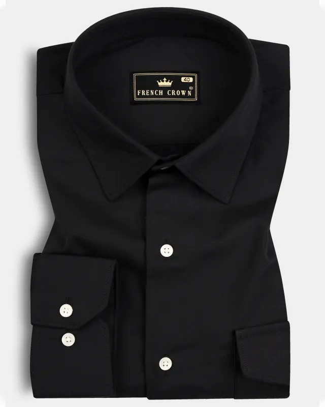 Jade Black stretchable Designer Flannel Shirt sold by French Crown