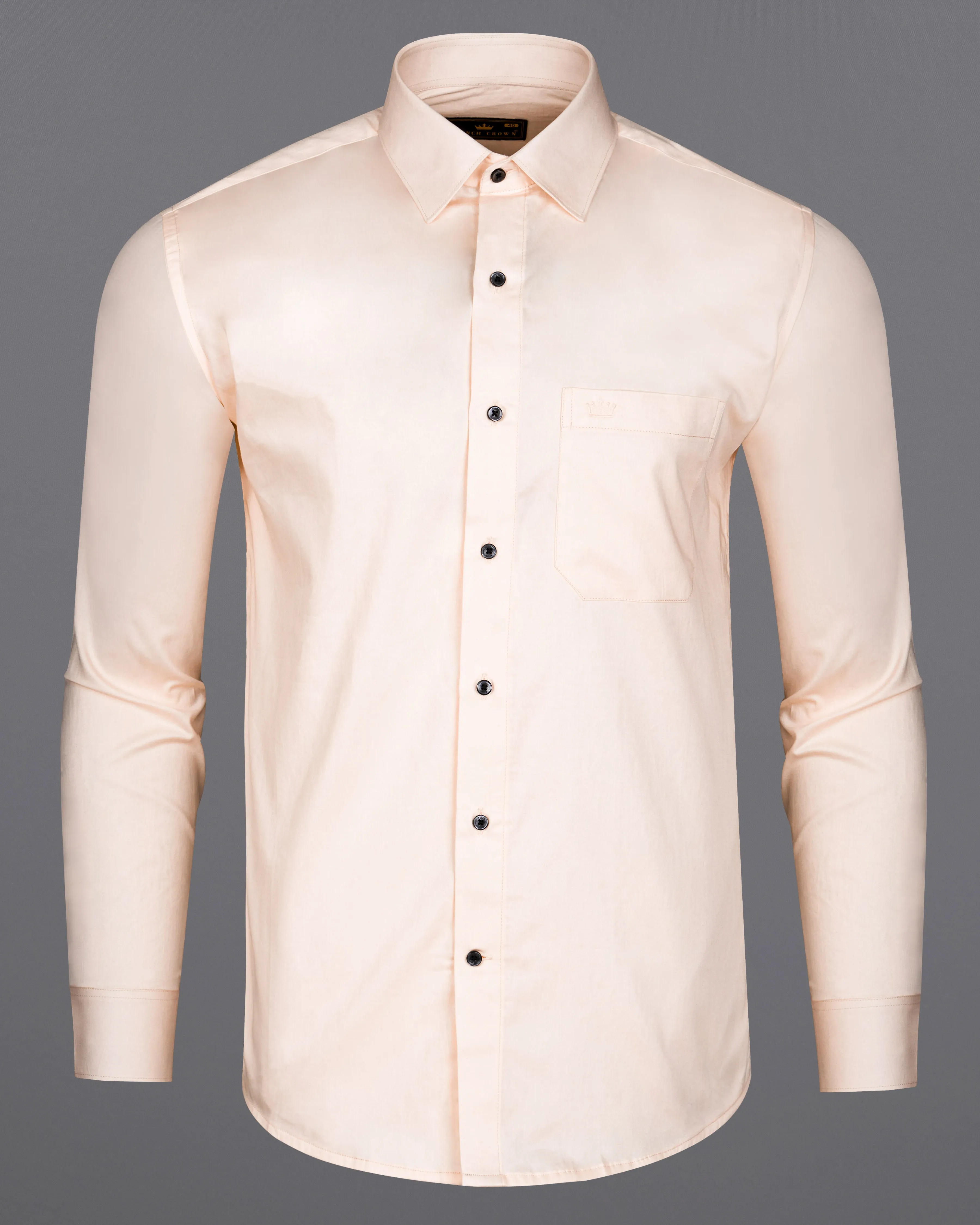 Gainsboro Peach Subtle Sheen Super Soft Premium Cotton Shirt sold by French Crown product image thumbnail 5