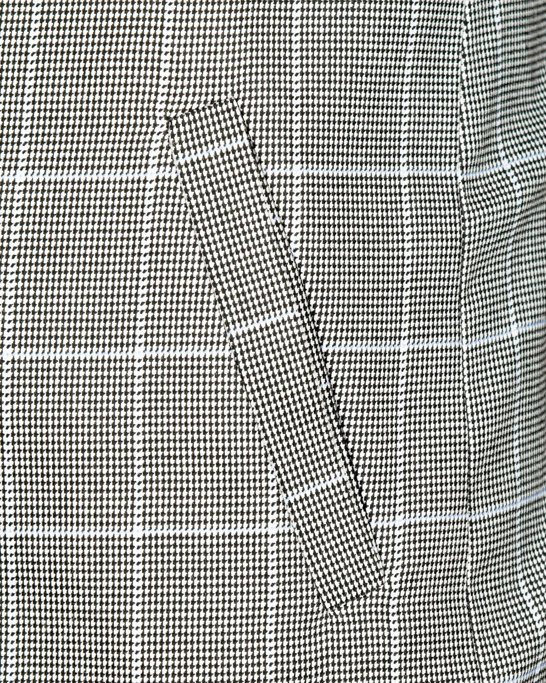 Black and White Houndstooth Windowpane Stretchable Trench Coat sold by French Crown product image thumbnail 5