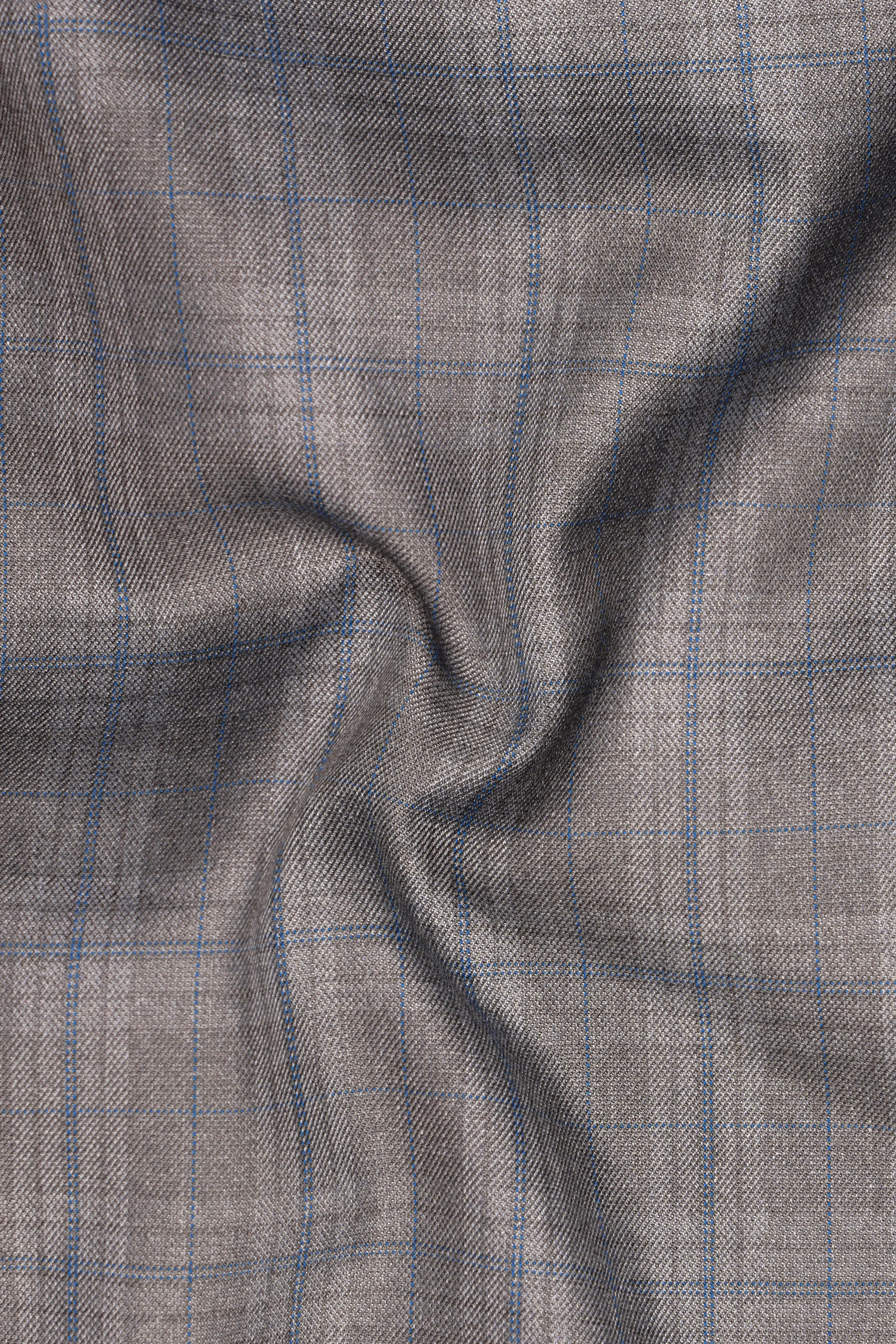 Gravel Grey Subtle Plaid Wool Rich Waistcoat sold by French Crown product image thumbnail 3