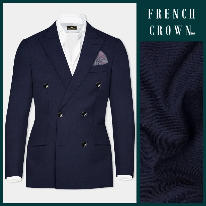 Bleached Cedar Blue Double Breasted Blazer sold by French Crown