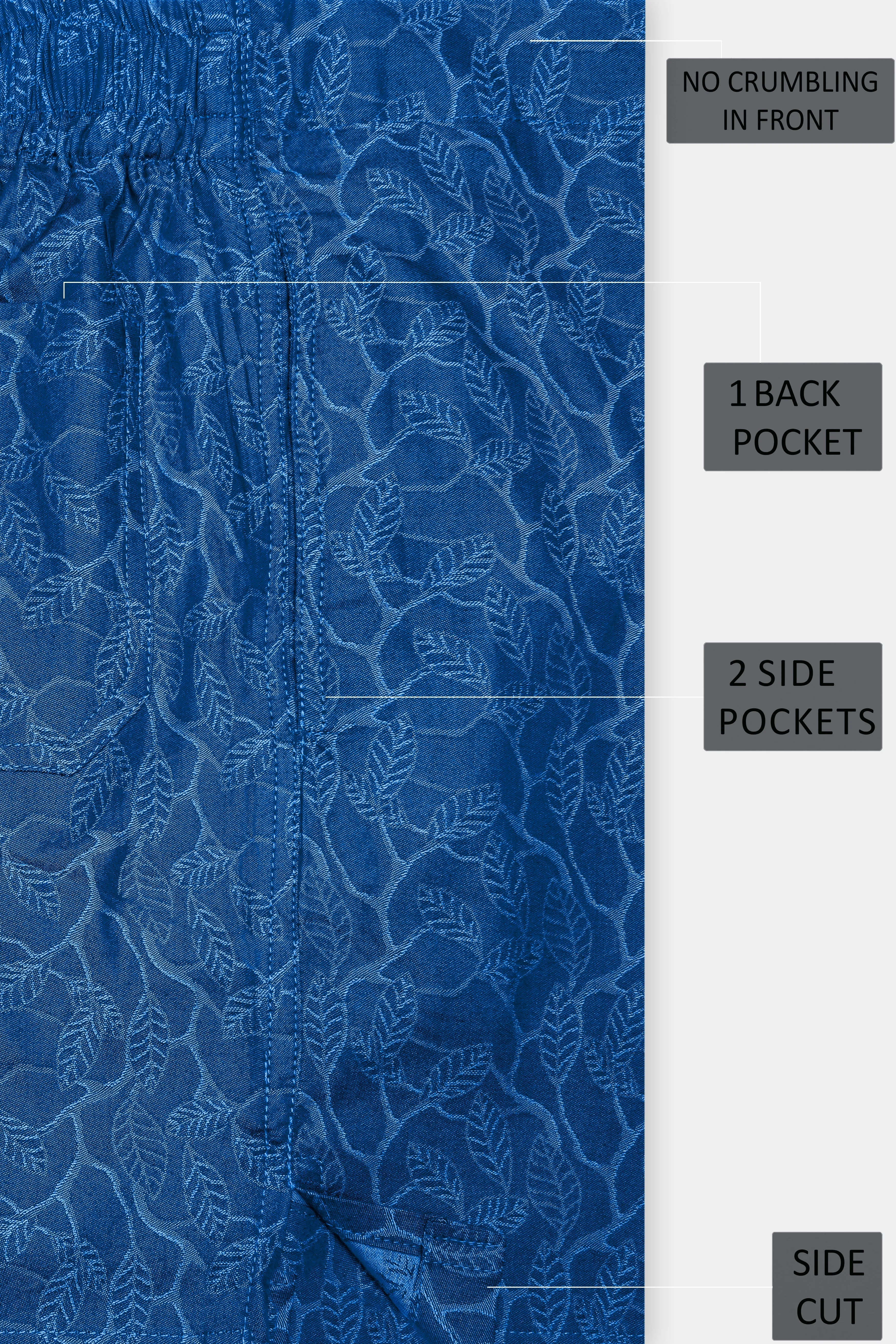 Marine Blue Floral Printed Jacquard Premium Cotton Boxer sold by French Crown product image thumbnail 5