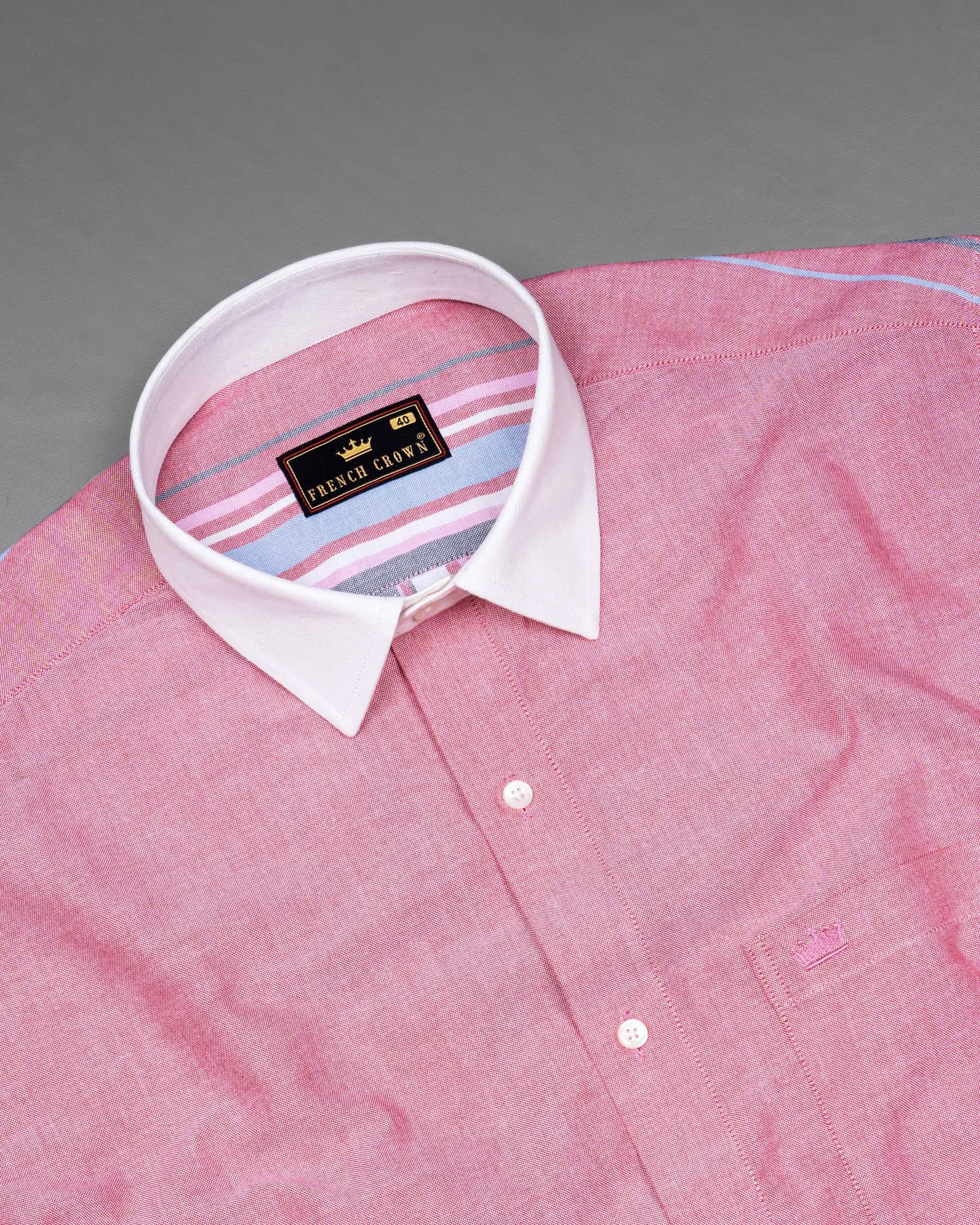 Wewak Red with White Collar Royal Oxford Shirt sold by French Crown product image thumbnail 5