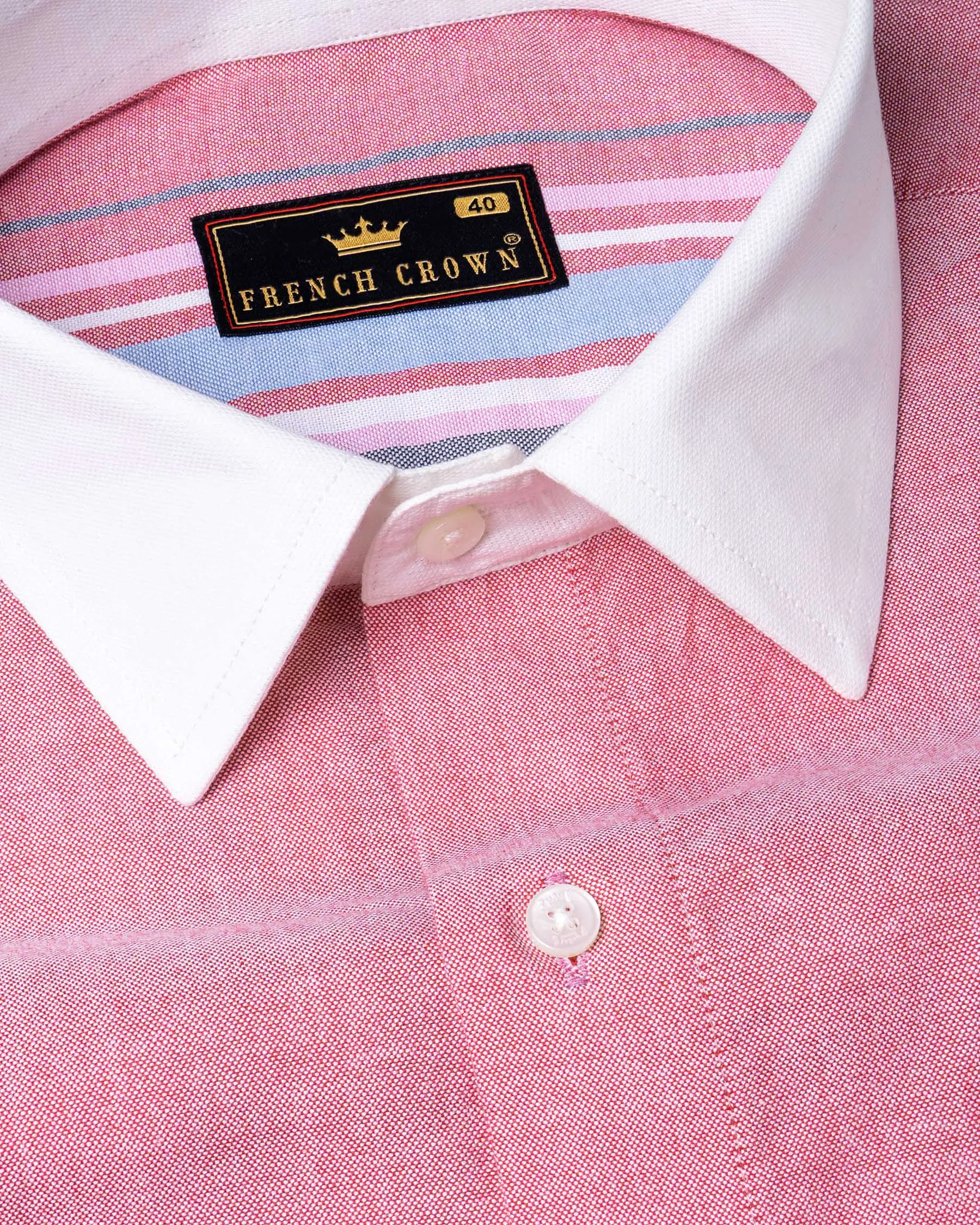 Wewak Red with White Collar Royal Oxford Shirt sold by French Crown product image thumbnail 3