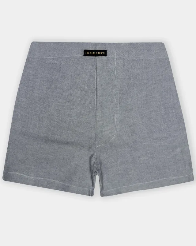 Boulder Gray Solid Oxford Premium Cotton Boxer sold by French Crown