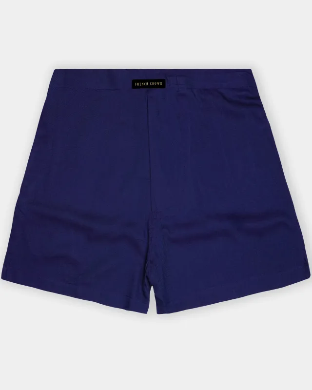Bunting Blue Solid Twill Premium Cotton Boxer sold by French Crown