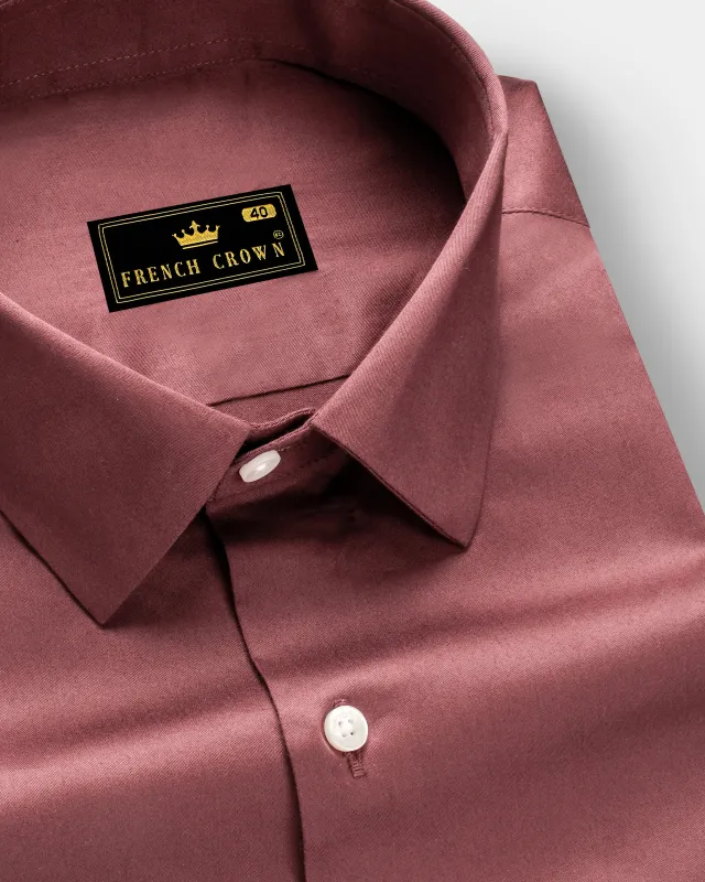 Muted Mauve-Rose Taupe Subtle Sheen Super Soft Premium Cotton Dress Shirt sold by French Crown