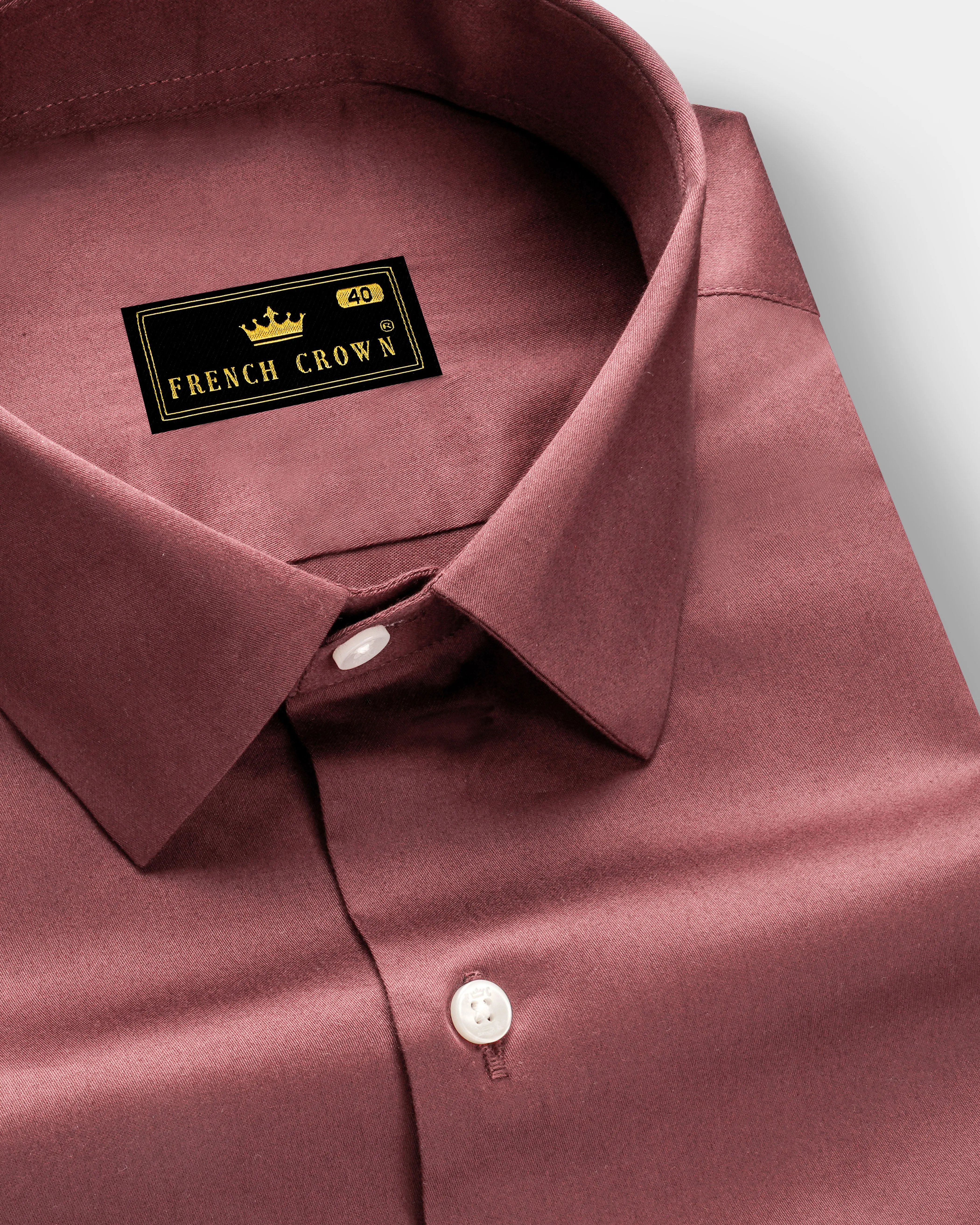 Muted Mauve-Rose Taupe Subtle Sheen Super Soft Premium Cotton Dress Shirt sold by French Crown