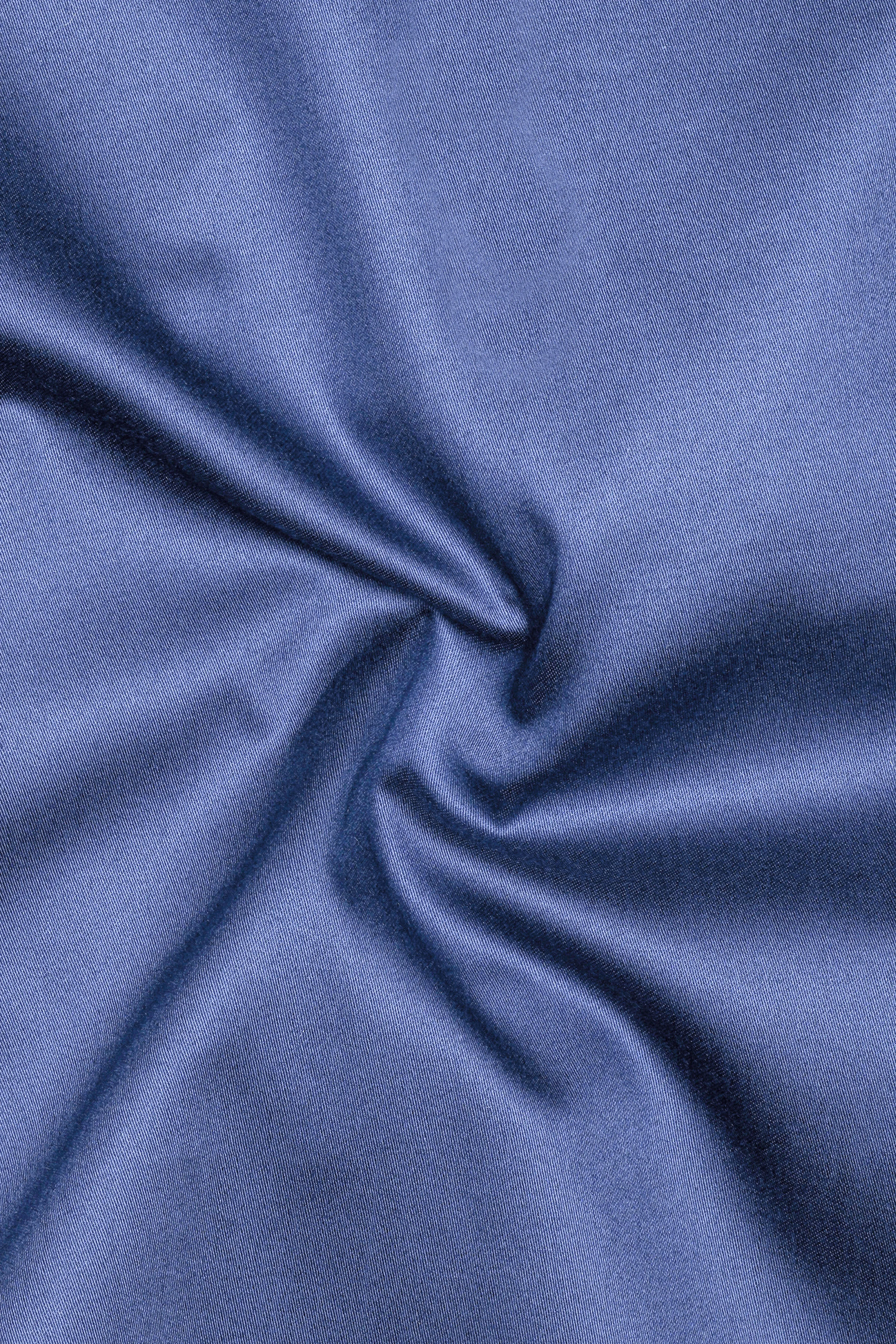 Tidepool-Glaucous Blue Subtle Sheen Super Soft Premium Cotton Tuxedo Shirt sold by French Crown product image thumbnail 3