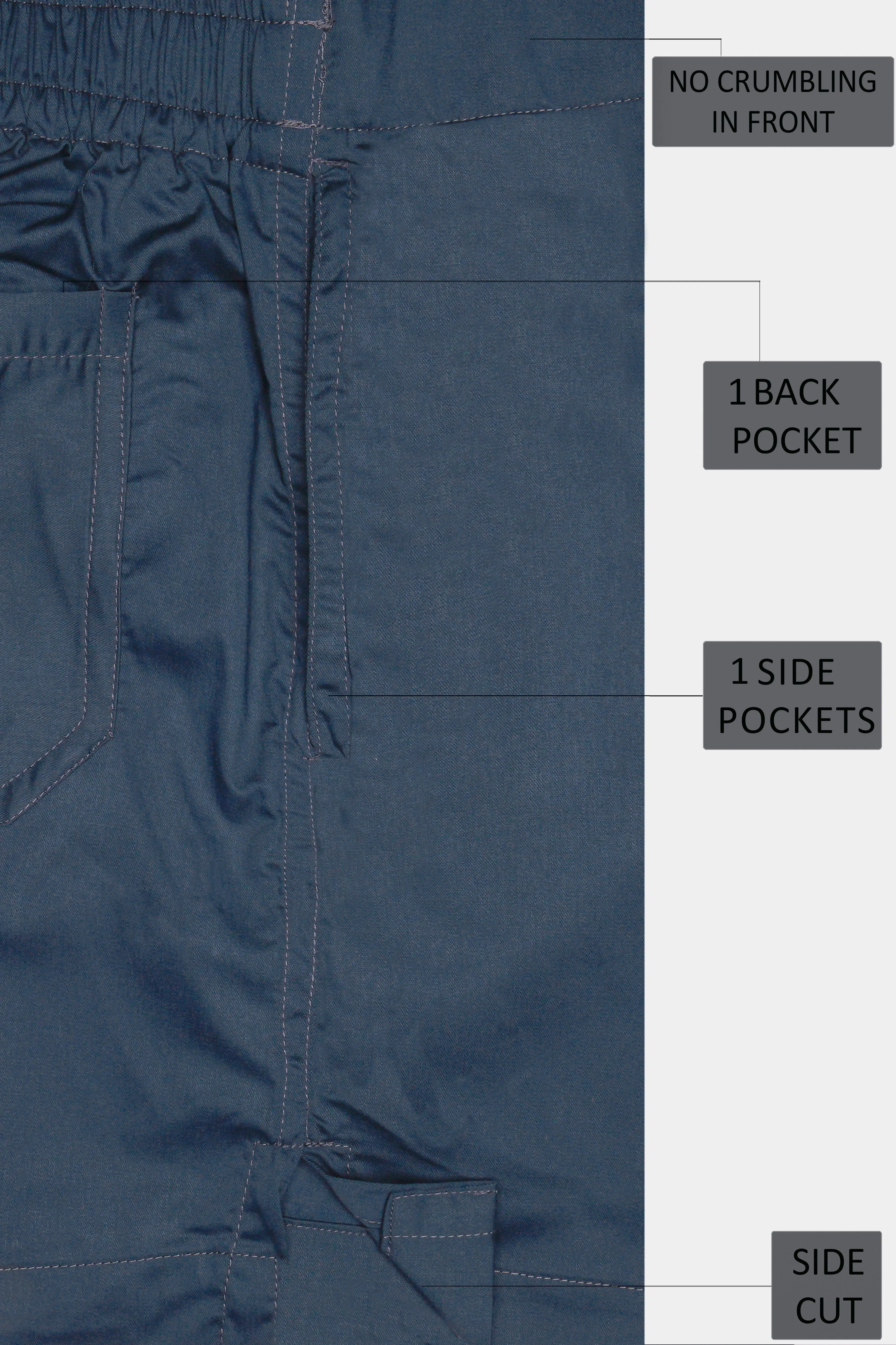 Gunmetal Blue Solid Subtle Sheen Super Soft Premium Cotton Boxer sold by French Crown product image thumbnail 5