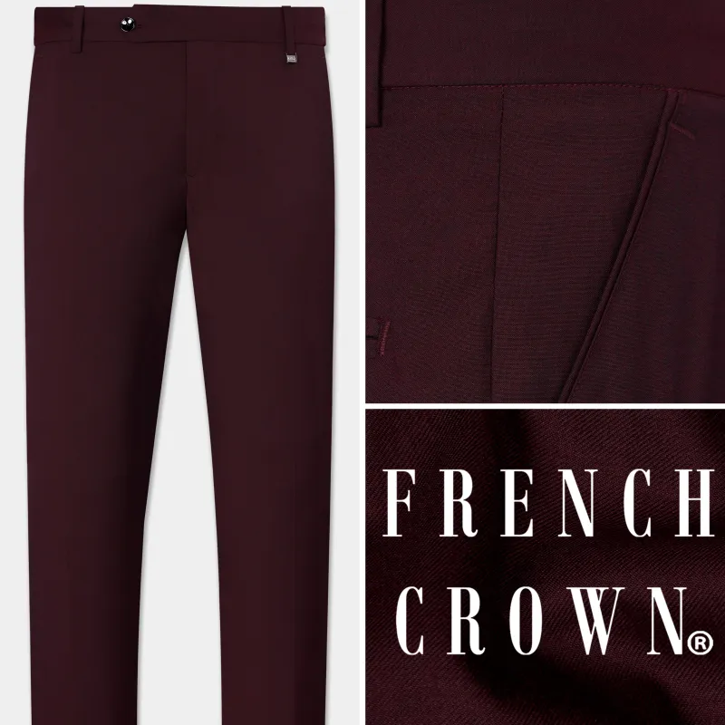 Umber Maroon Wool Rich Pant sold by French Crown