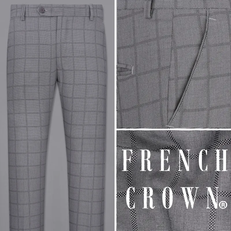 Topaz Silver Checked Pant sold by French Crown