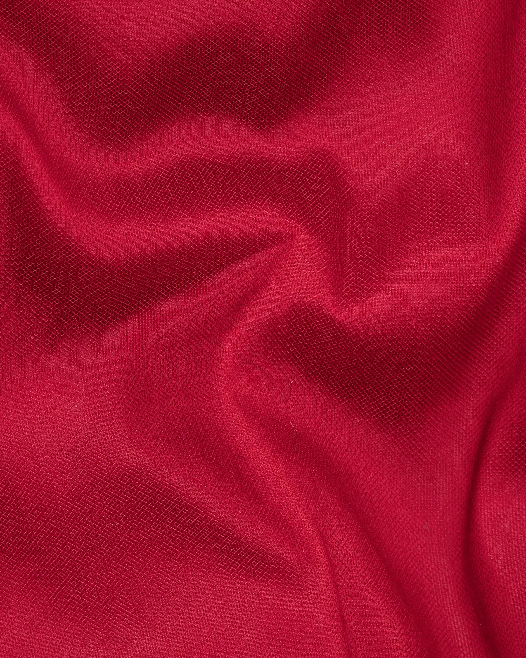 Bright Red Dobby Textured Premium Giza Cotton Shirt sold by French Crown product image thumbnail 2
