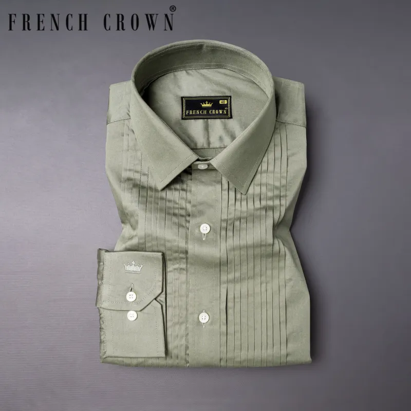 Eagle Green Super Soft Premium Cotton Tuxedo Shirt sold by French Crown