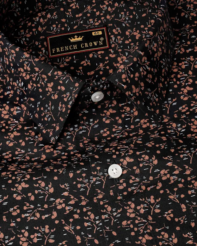 Jade Black Ditzy Printed Royal Oxford Shirt sold by French Crown