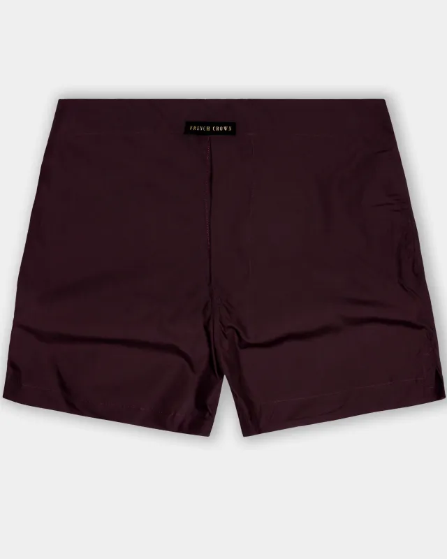Wine-Eclipse Maroon Solid Poplin Premium Cotton Boxer sold by French Crown