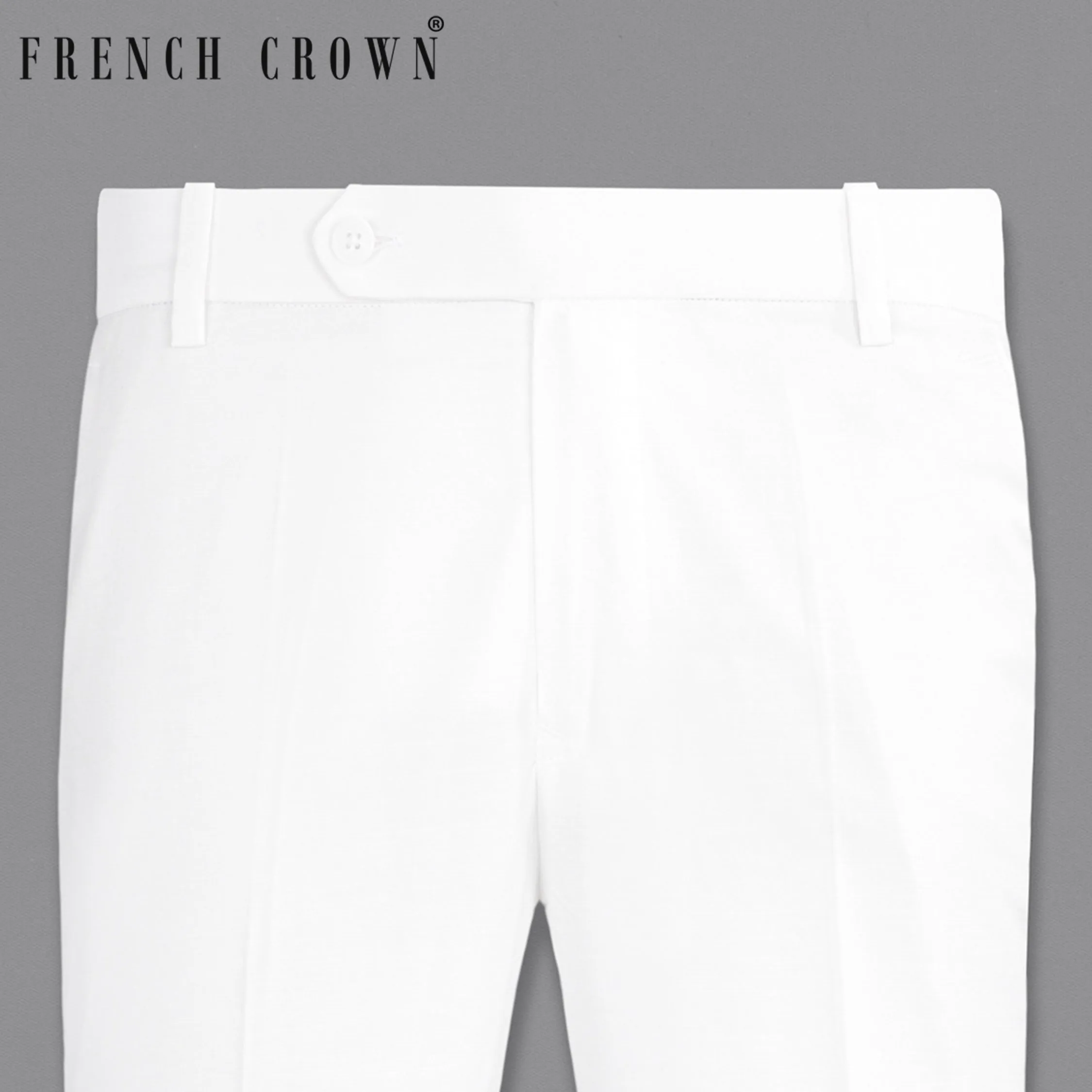 Bright White Premium Cotton Pant sold by French Crown