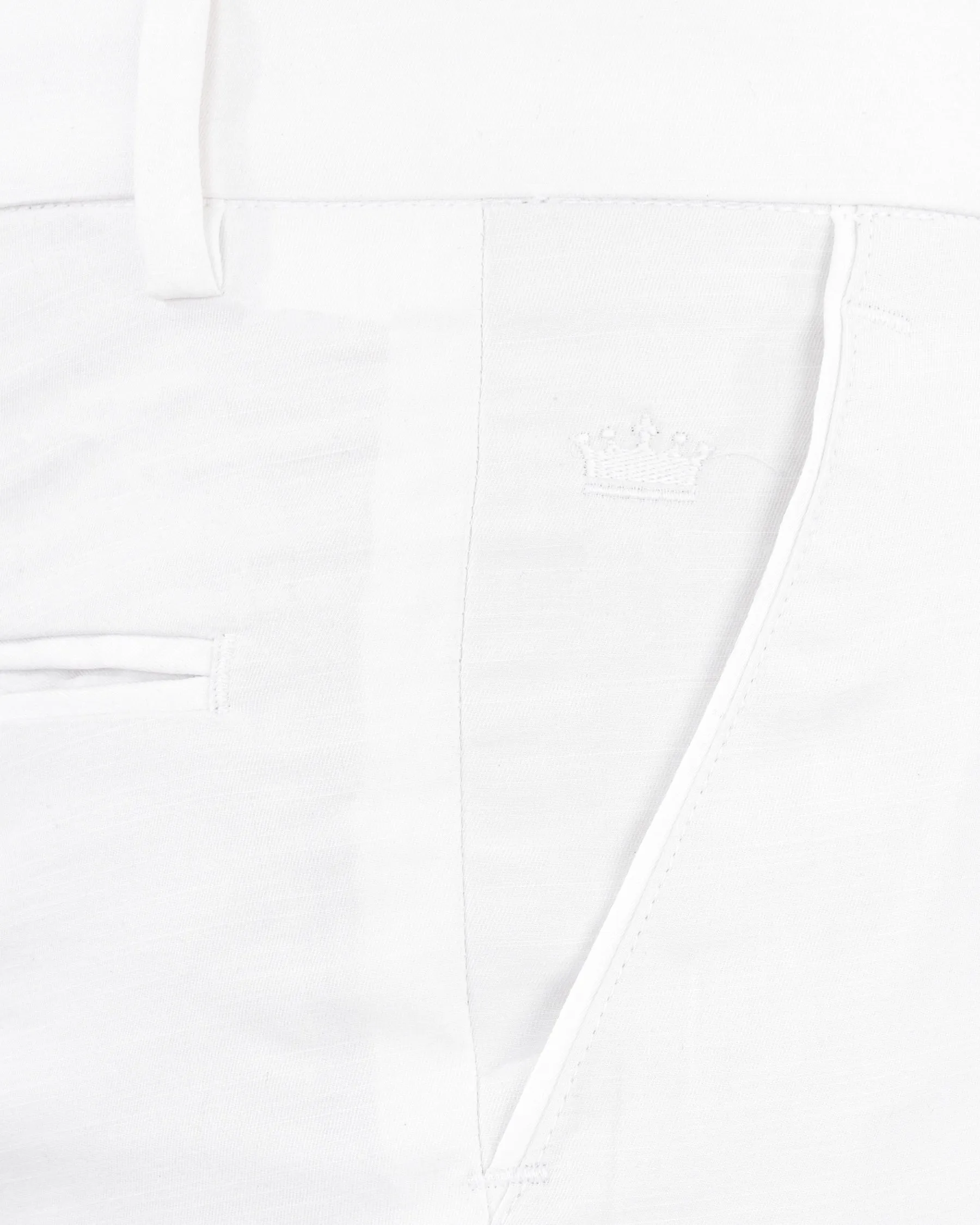 Bright White Premium Cotton Pant sold by French Crown product image thumbnail 5