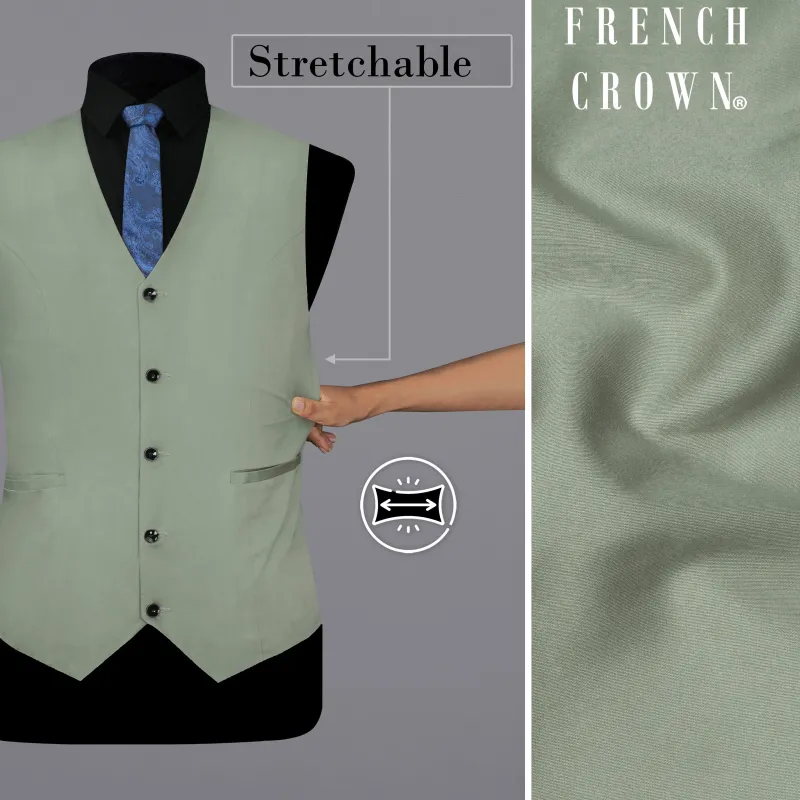 Granite Green Stretchable Premium Cotton traveler Waistcoat sold by French Crown