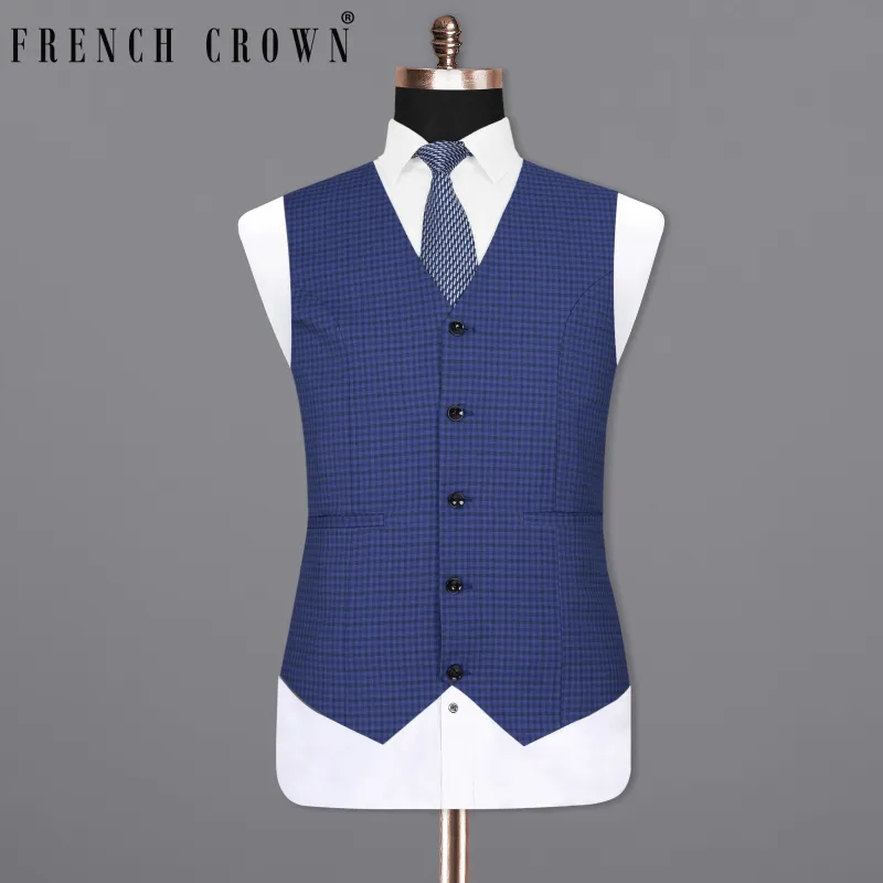 East Bay Blue Gingham Woolrich Waistcoat sold by French Crown