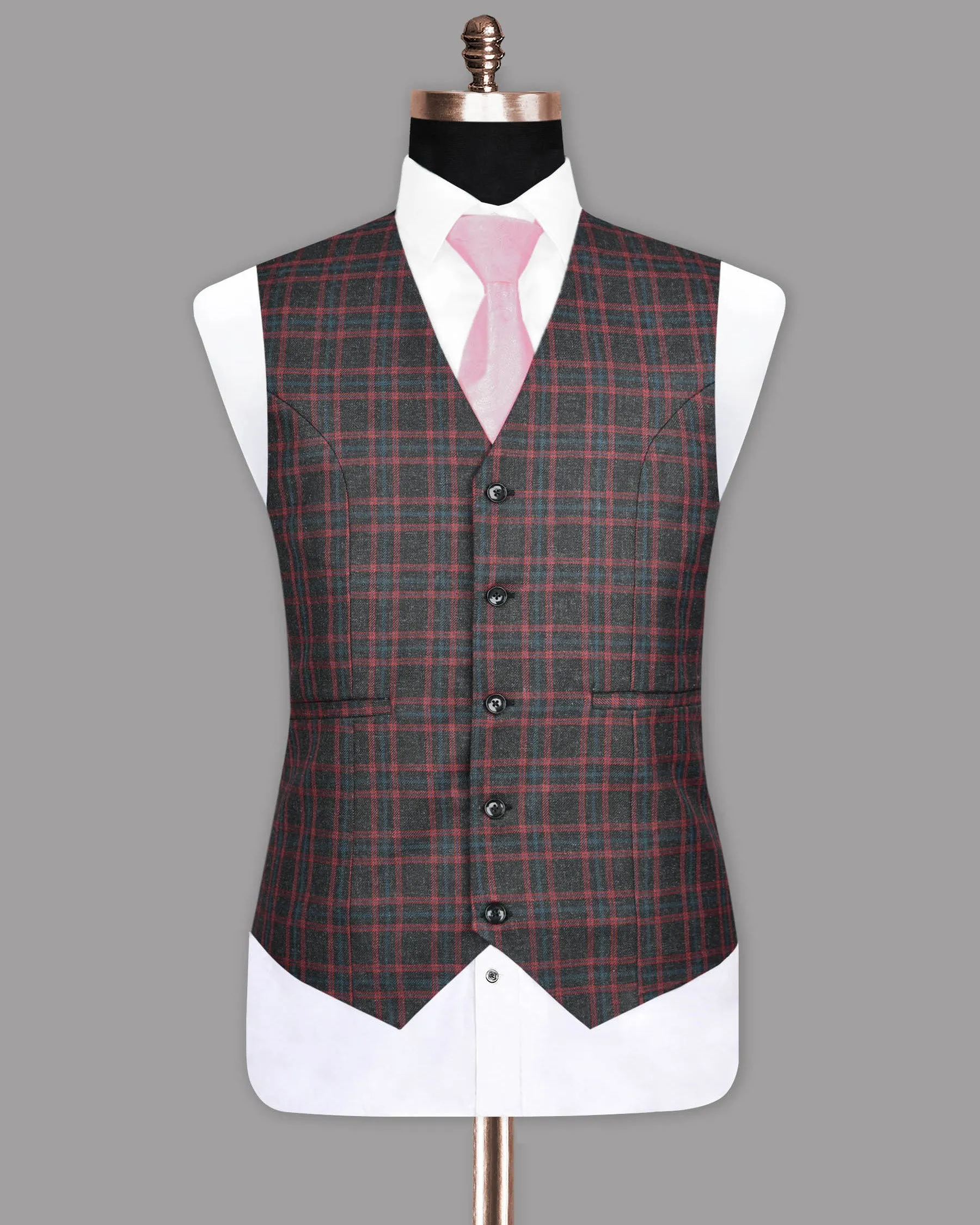 Piano with Mexican Red Plaid Waistcoat sold by French Crown product image thumbnail 2