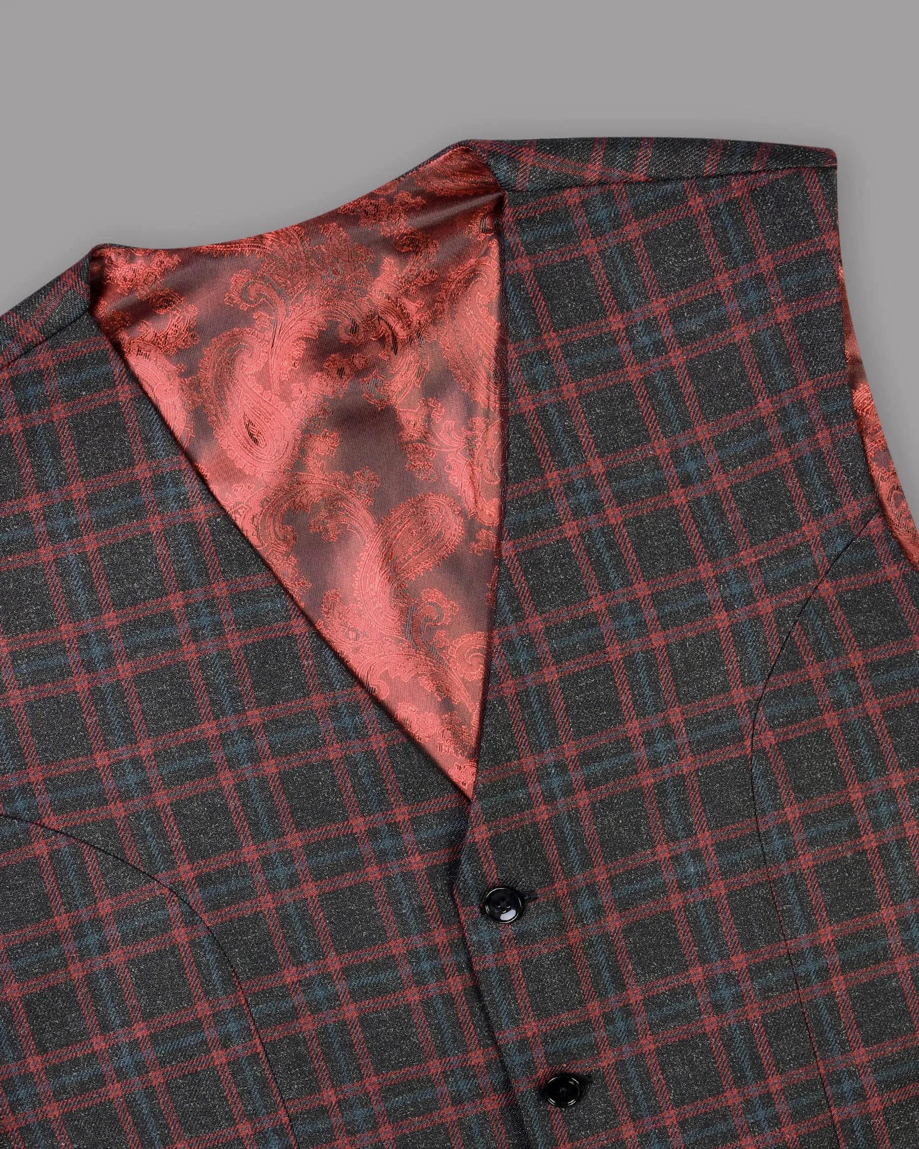 Piano with Mexican Red Plaid Waistcoat sold by French Crown product image thumbnail 4