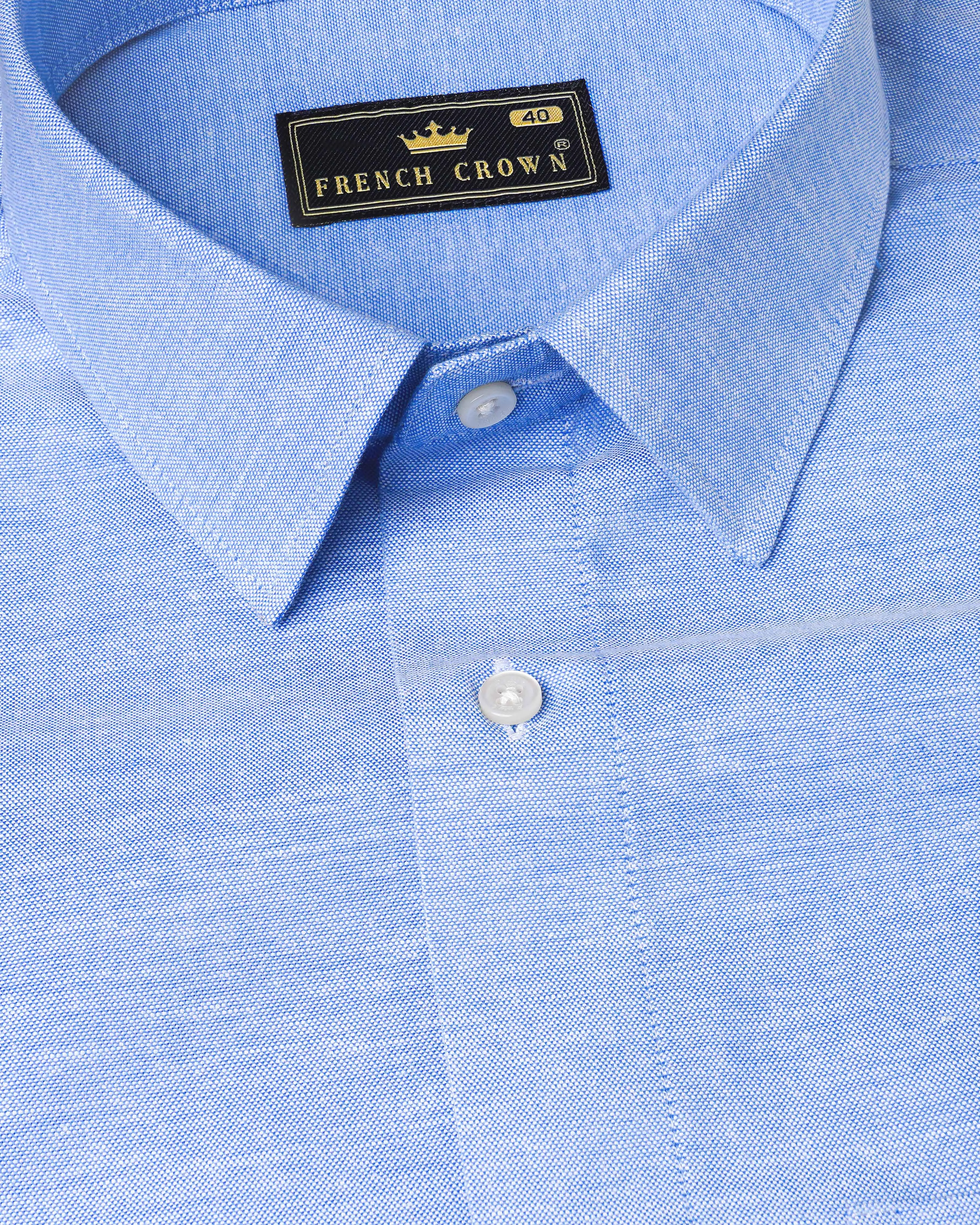 Periwinkle Blue Royal Oxford Shirt sold by French Crown