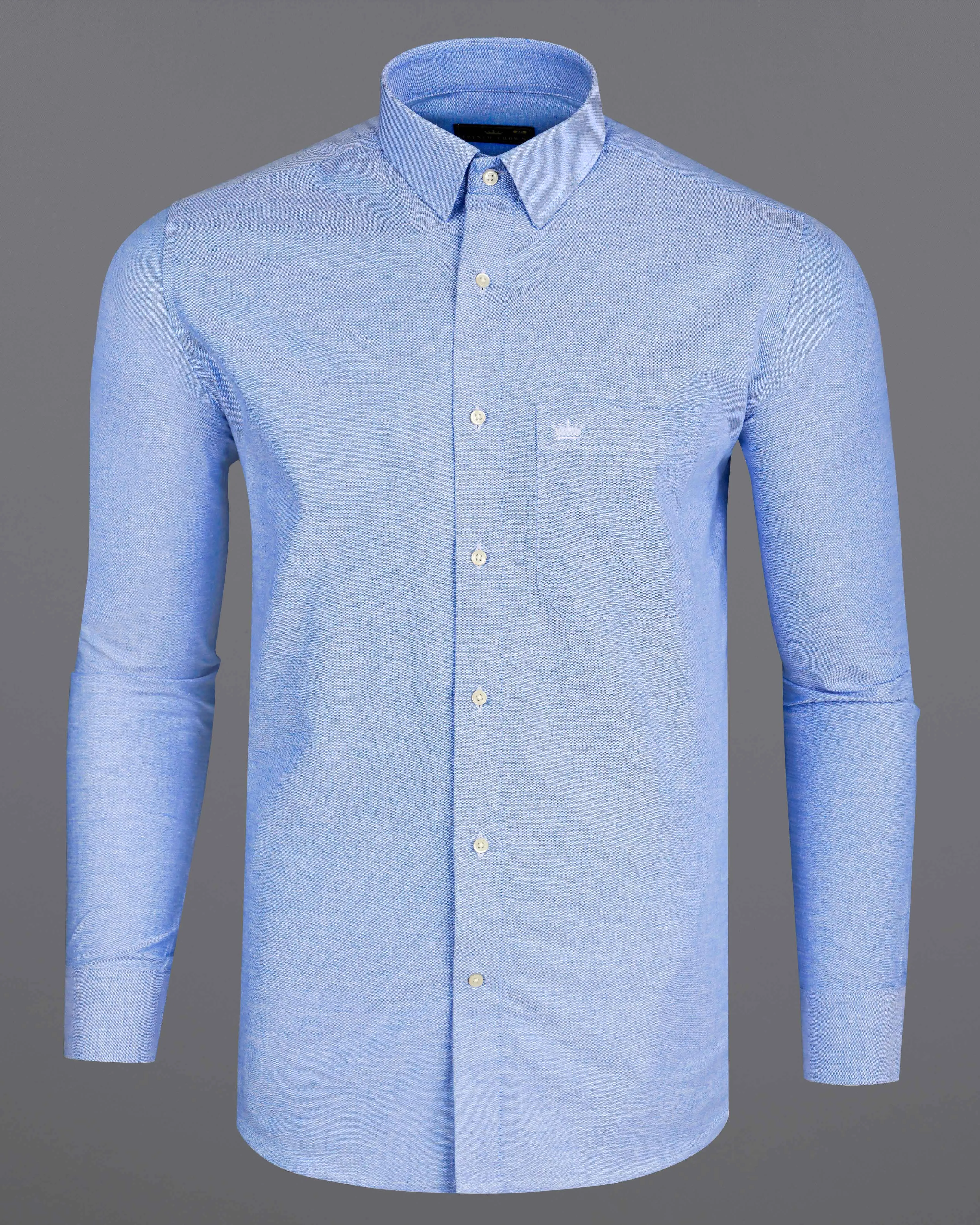 Periwinkle Blue Royal Oxford Shirt sold by French Crown product image thumbnail 5
