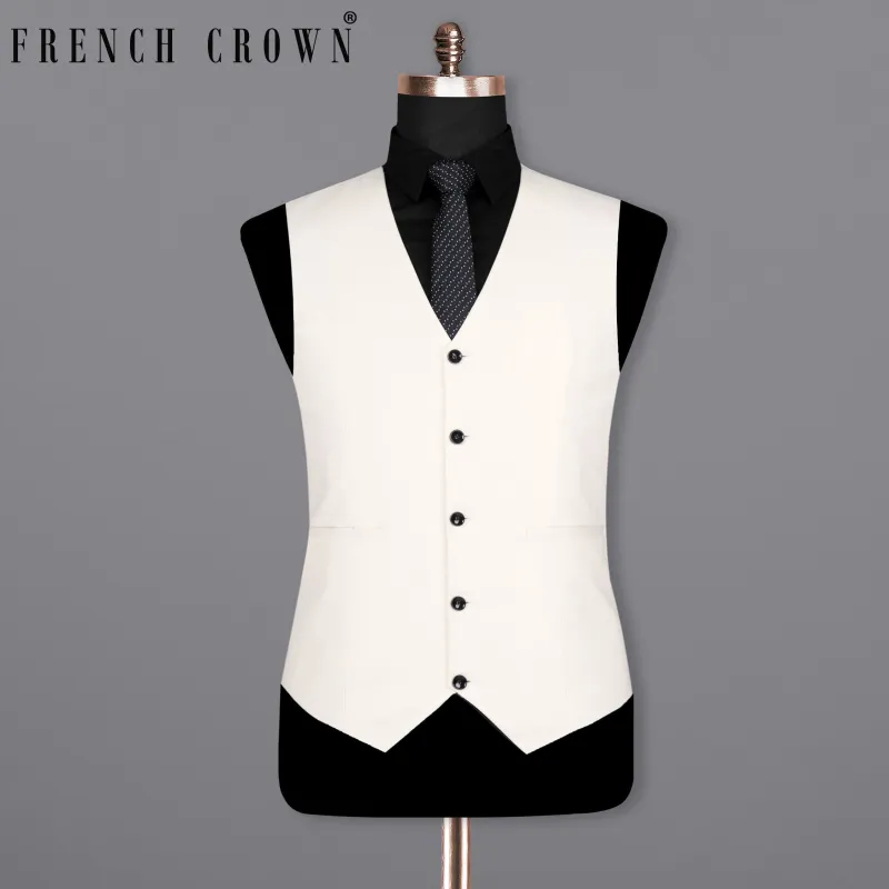 Bright White Premium Cotton Sports Waistcoat sold by French Crown