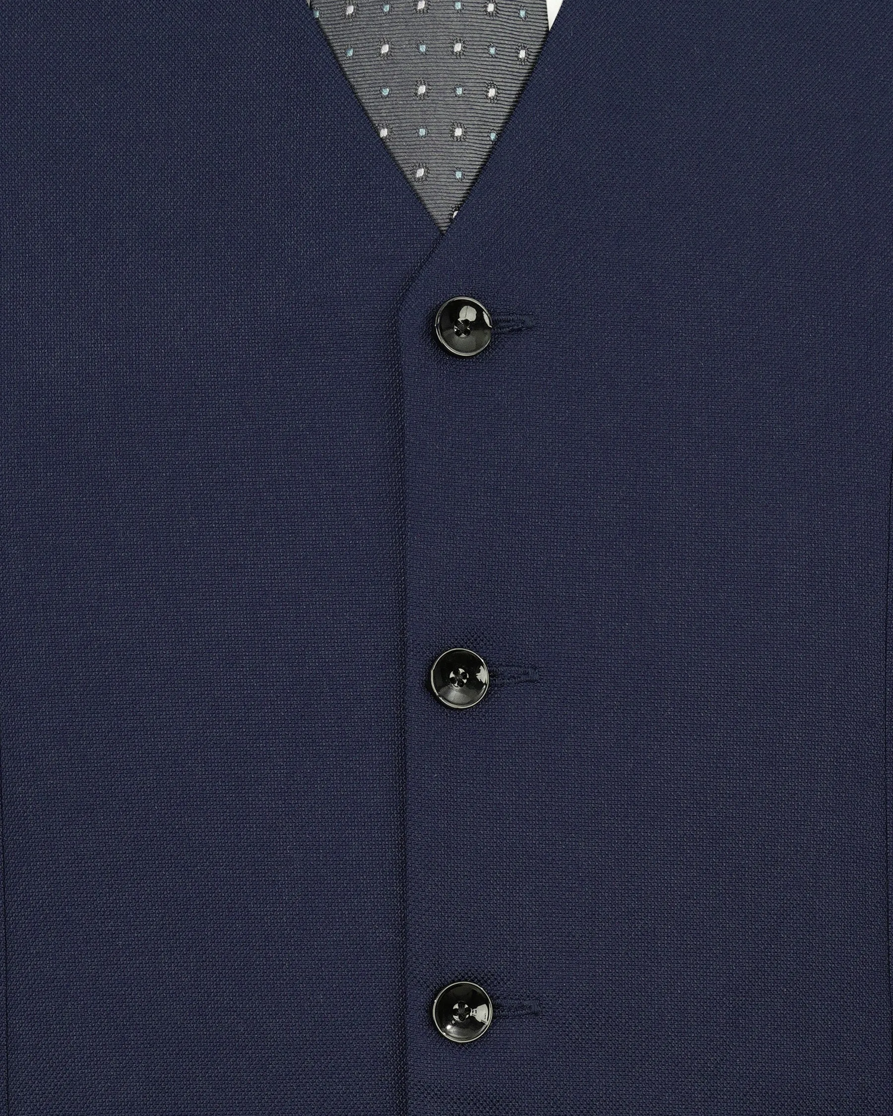 Martinique Blue Textured Waistcoat sold by French Crown product image thumbnail 5