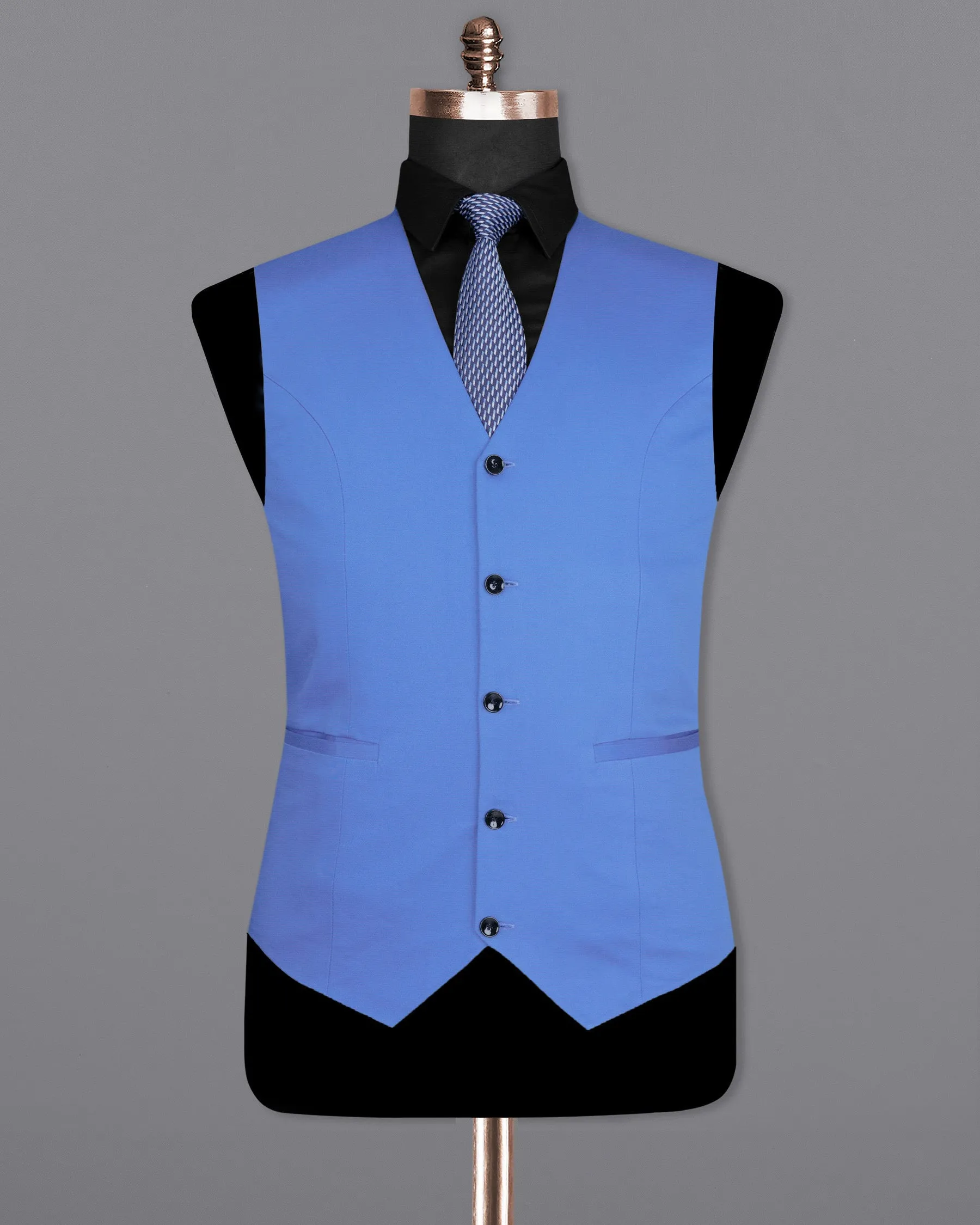 Royal Blue Premium Cotton Waistcoat sold by French Crown product image thumbnail 2